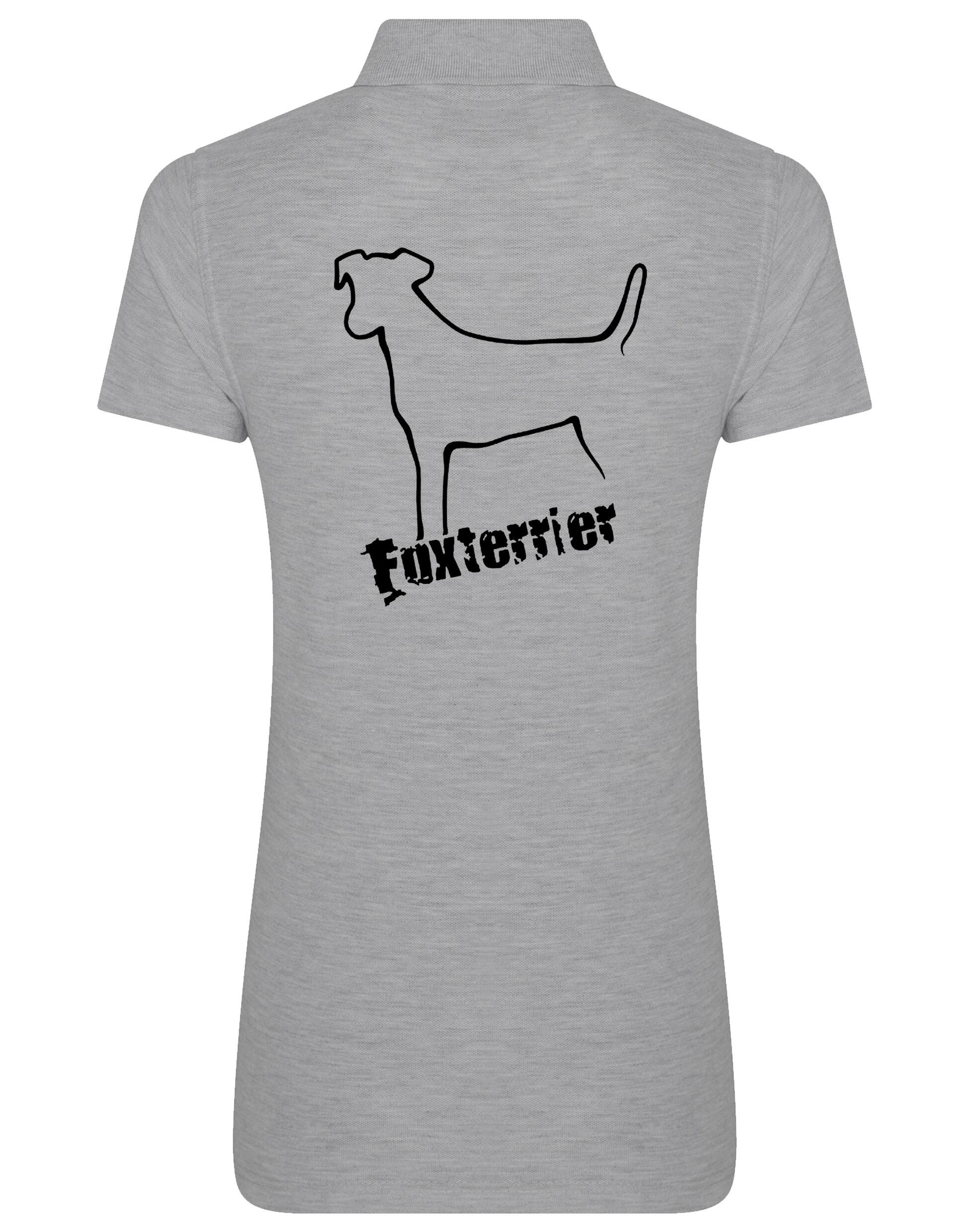 Women’s Cotton Polo with Fox Terrier Design – Stylish Apparel for Terrier Lovers