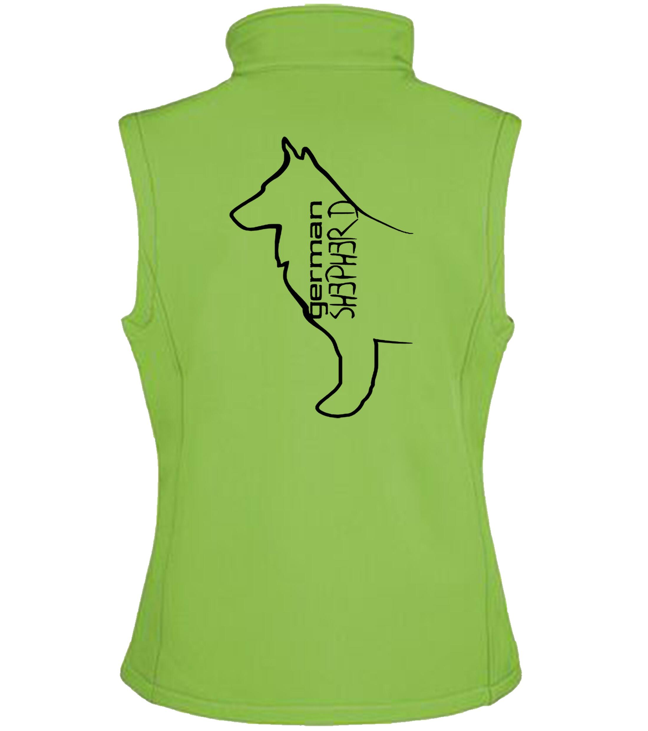 German Shepherd Outline Unisex Softshell Gilet – Functional Style for German Shepherd Enthusiasts