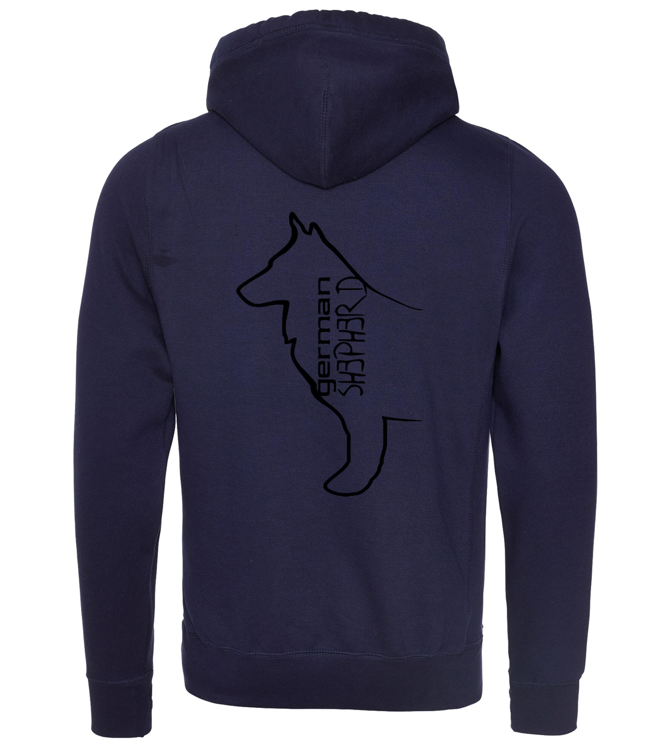 German Shepherd Outline Unisex Crossneck Pullover Hoodie – A Must-Have for German Shepherd Fans