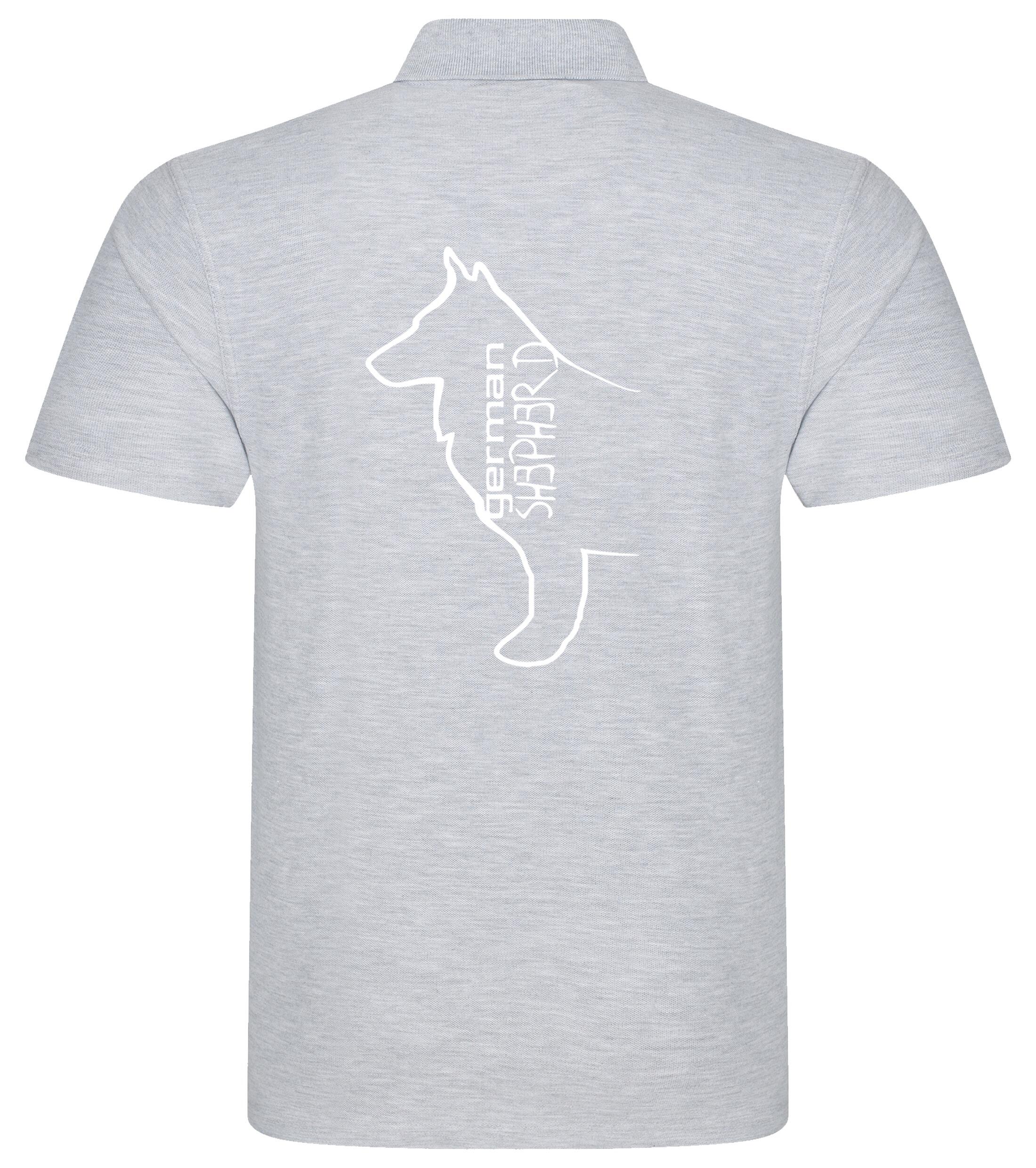 German Shepherd Outline Unisex Cotton Polo – Comfort and Style for Every Shepherd Enthusiast