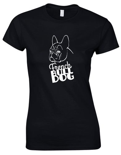 French Bulldog (Head) Female Roundneck T-shirt – Effortless Style for Bulldog Enthusiasts