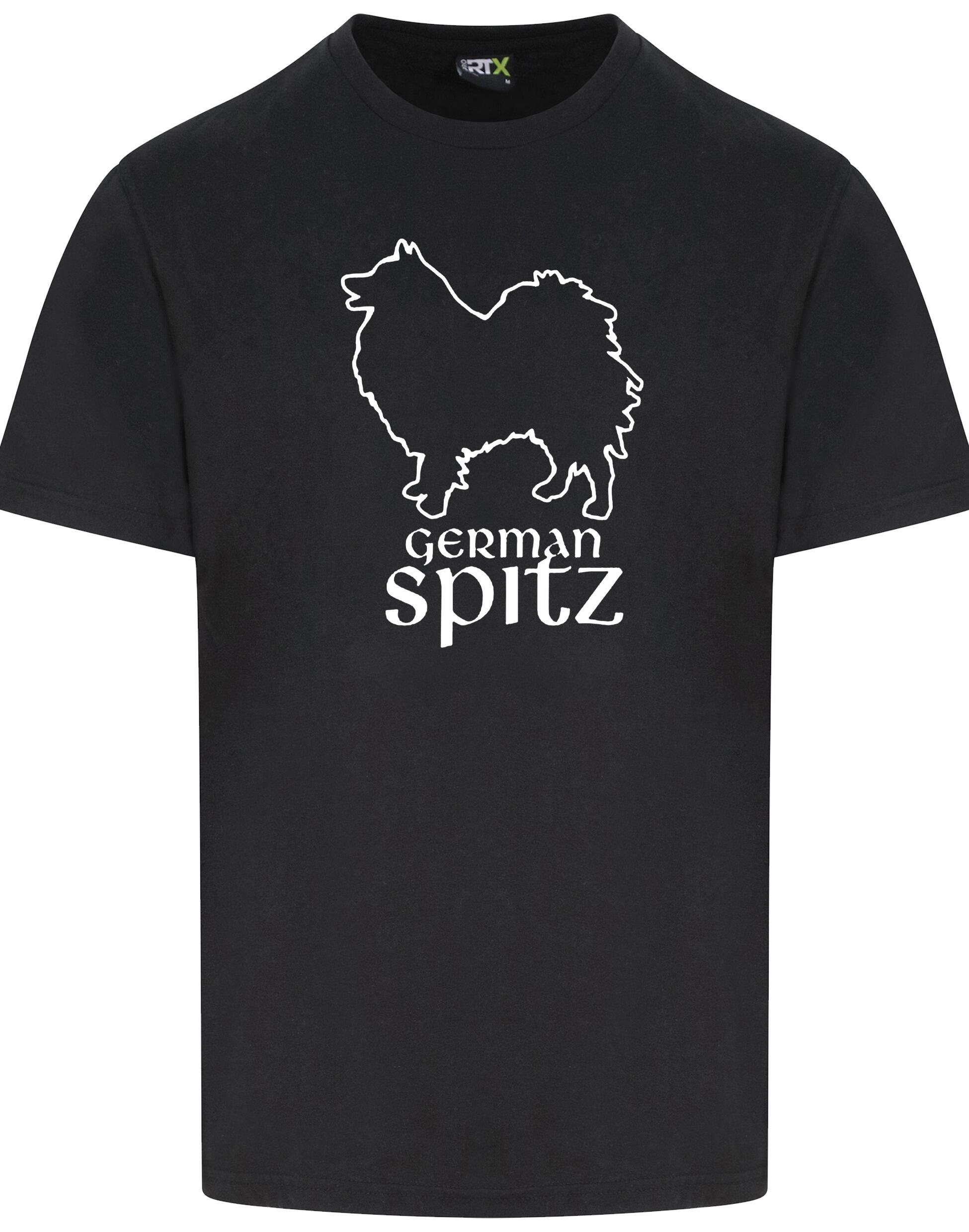 German Spitz Unisex Roundneck T-shirt featuring a vibrant dog breed design, crafted from breathable cotton with a relaxed unisex fit, perfect for dog lovers and German Spitz enthusiasts.