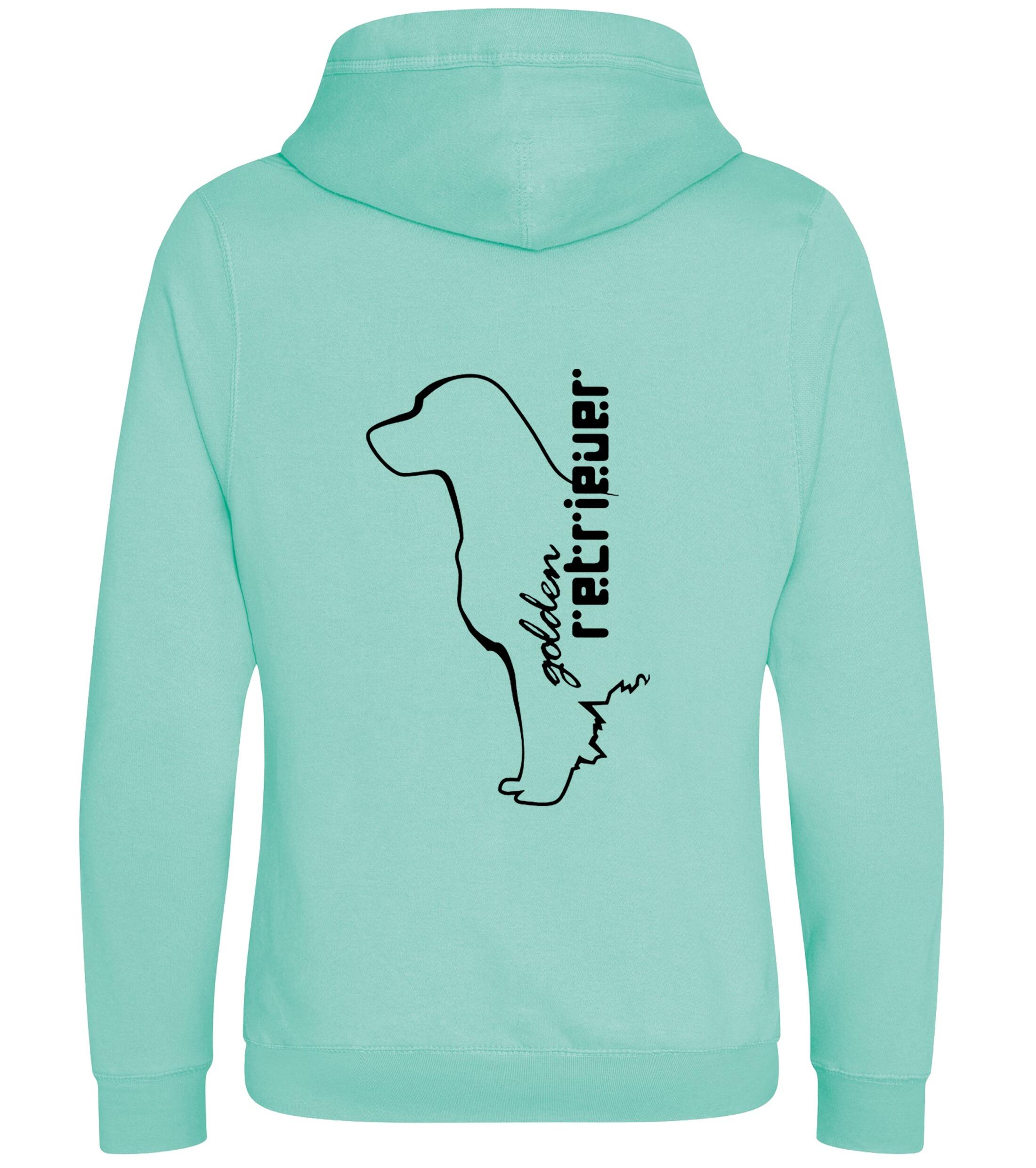 Golden Retriever crossneck pullover hoodie with a detailed breed design, heavy-blend fabric, brushed fleece interior, and a modern crossneck style, perfect for Golden Retriever enthusiasts.