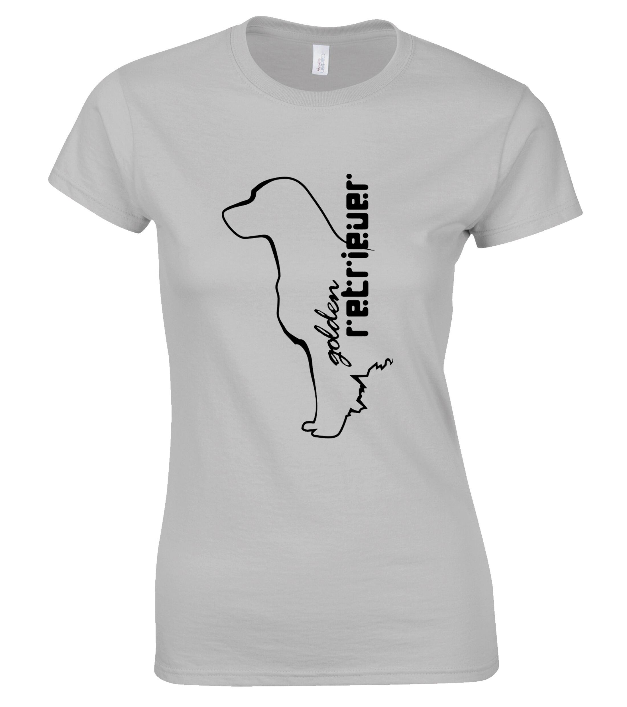 Golden Retriever Female Roundneck T-shirt with a detailed breed graphic, crafted from soft, breathable cotton and tailored with a feminine fit for stylish comfort.