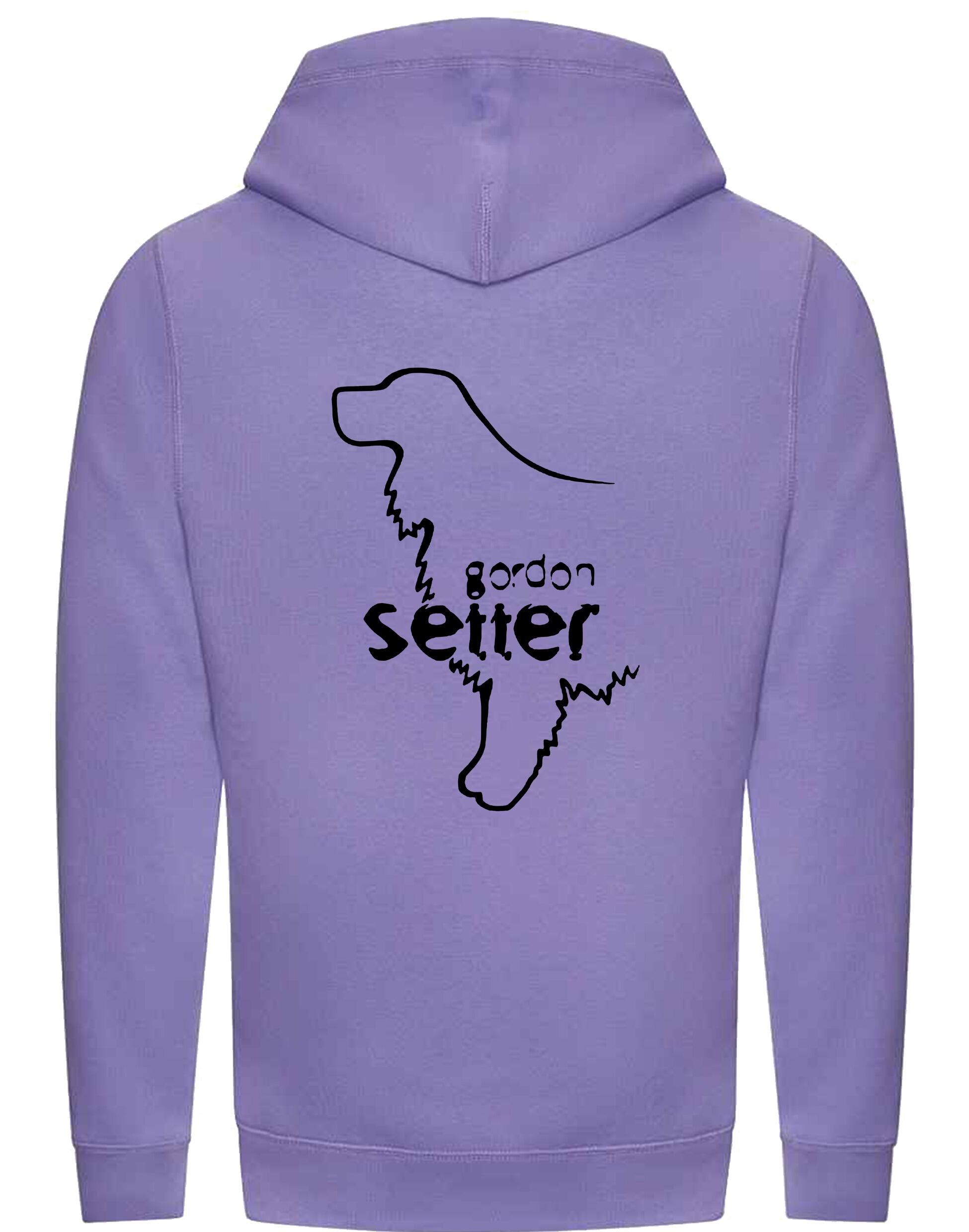 Unisex crossneck pullover hoodie featuring an exclusive Gordon Setter design, brushed fleece lining, spacious kangaroo pocket, and modern crossneck style for warmth and comfort.