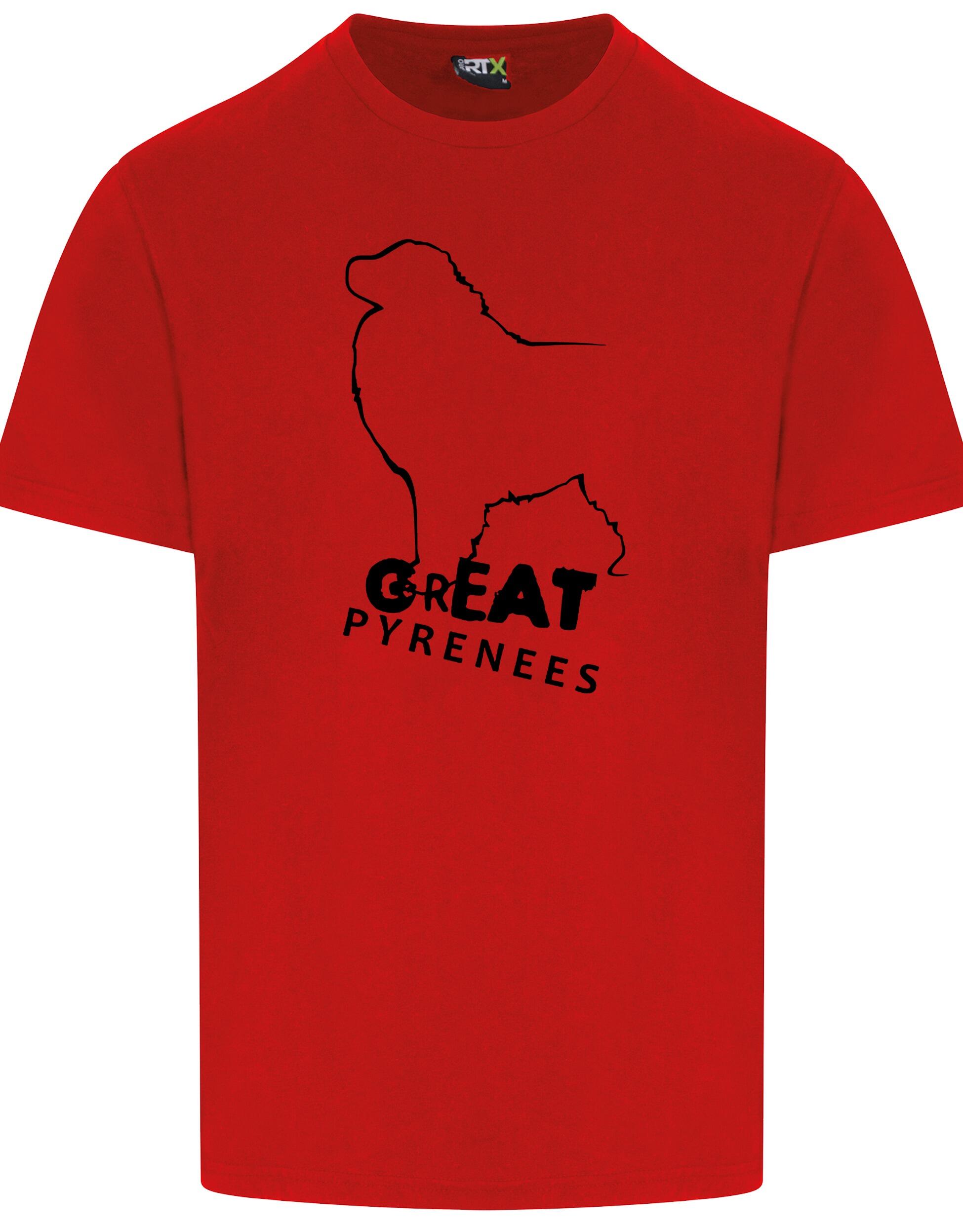 Unisex Roundneck T-shirt featuring a detailed Great Pyrenees design, crafted from breathable cotton with a relaxed fit for everyday comfort.