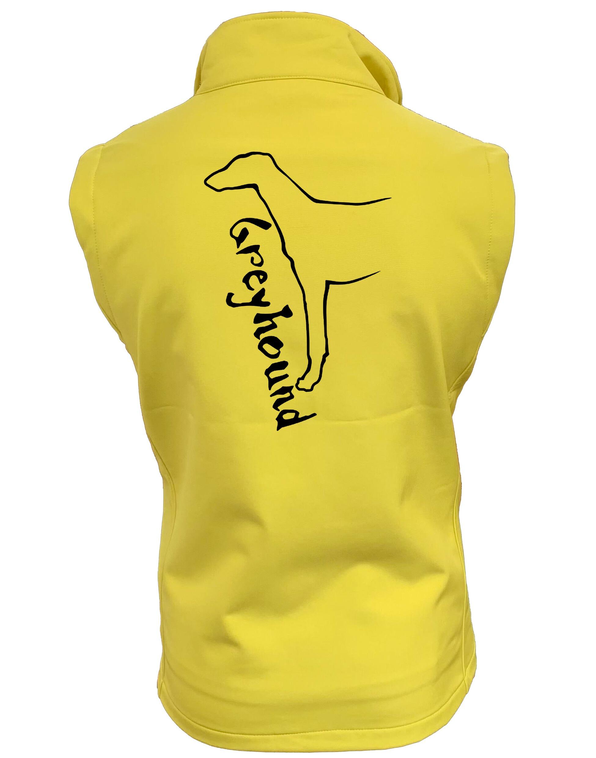 Women’s Softshell Gilet with a water-resistant finish, tailored fit, and exclusive Greyhound design, featuring customization options for a personalized touch.