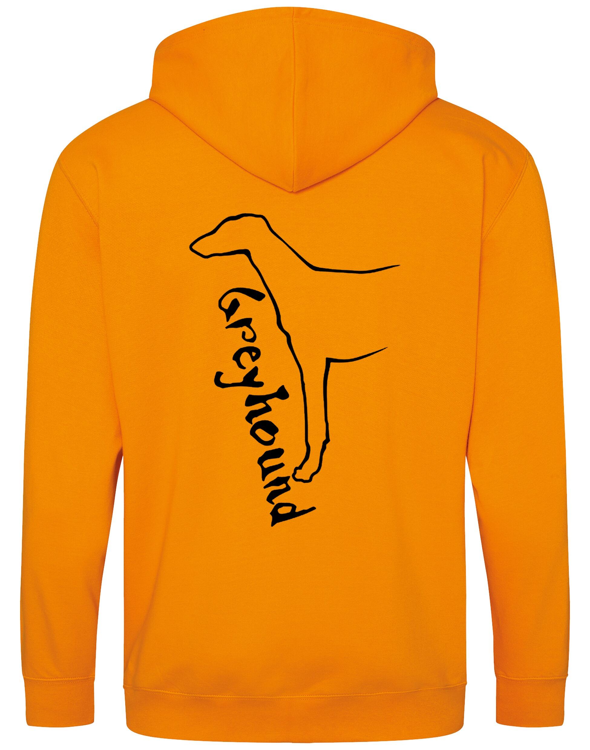 Greyhound zipped hoodie featuring exclusive breed design, cozy brushed fleece interior, full-zip closure, and personalization options, ideal for dog lovers.