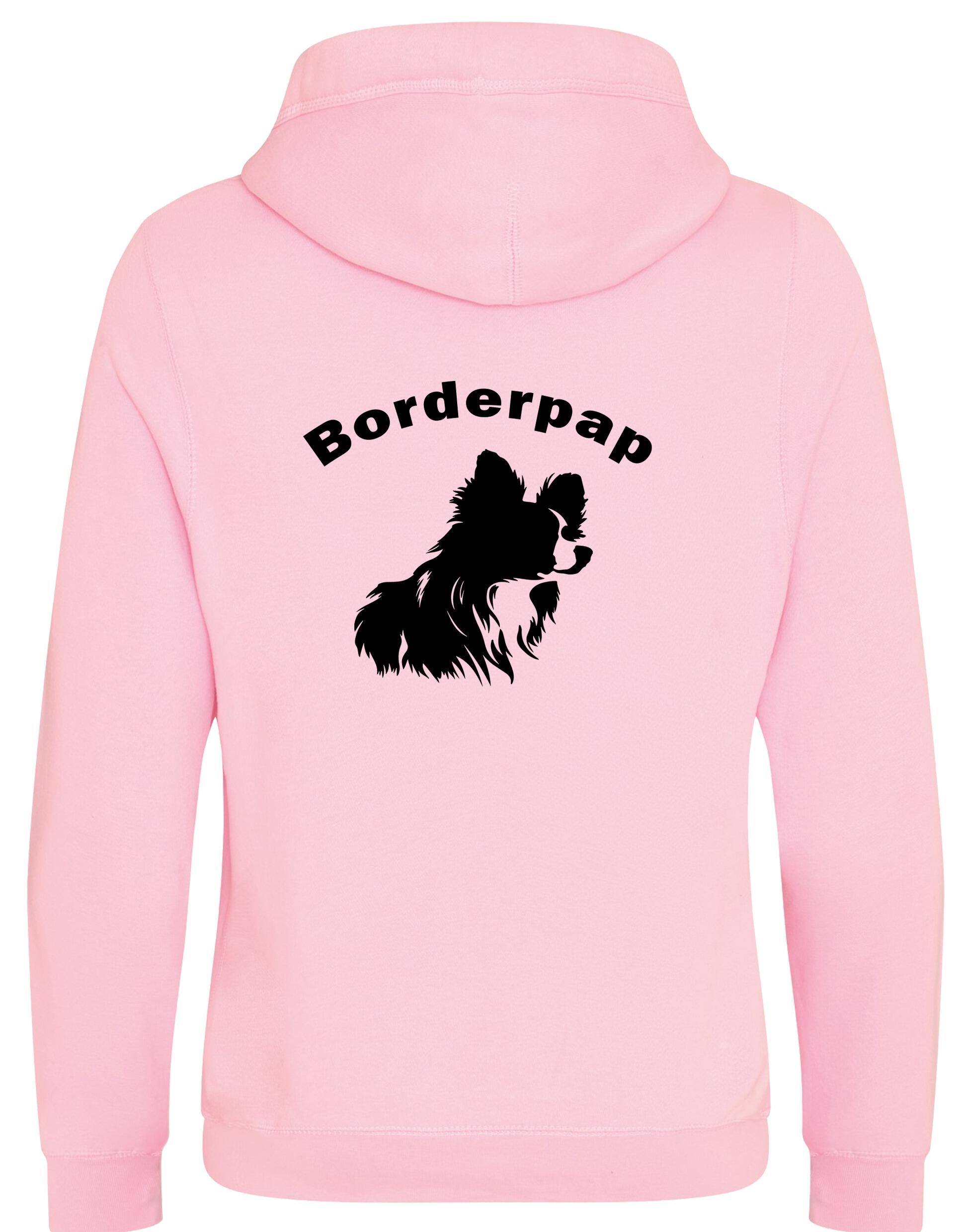 Unisex Crossneck Pullover Hoodie with Border Pap Design – Features exclusive breed artwork, cozy fleece interior, and a modern crossneck style.