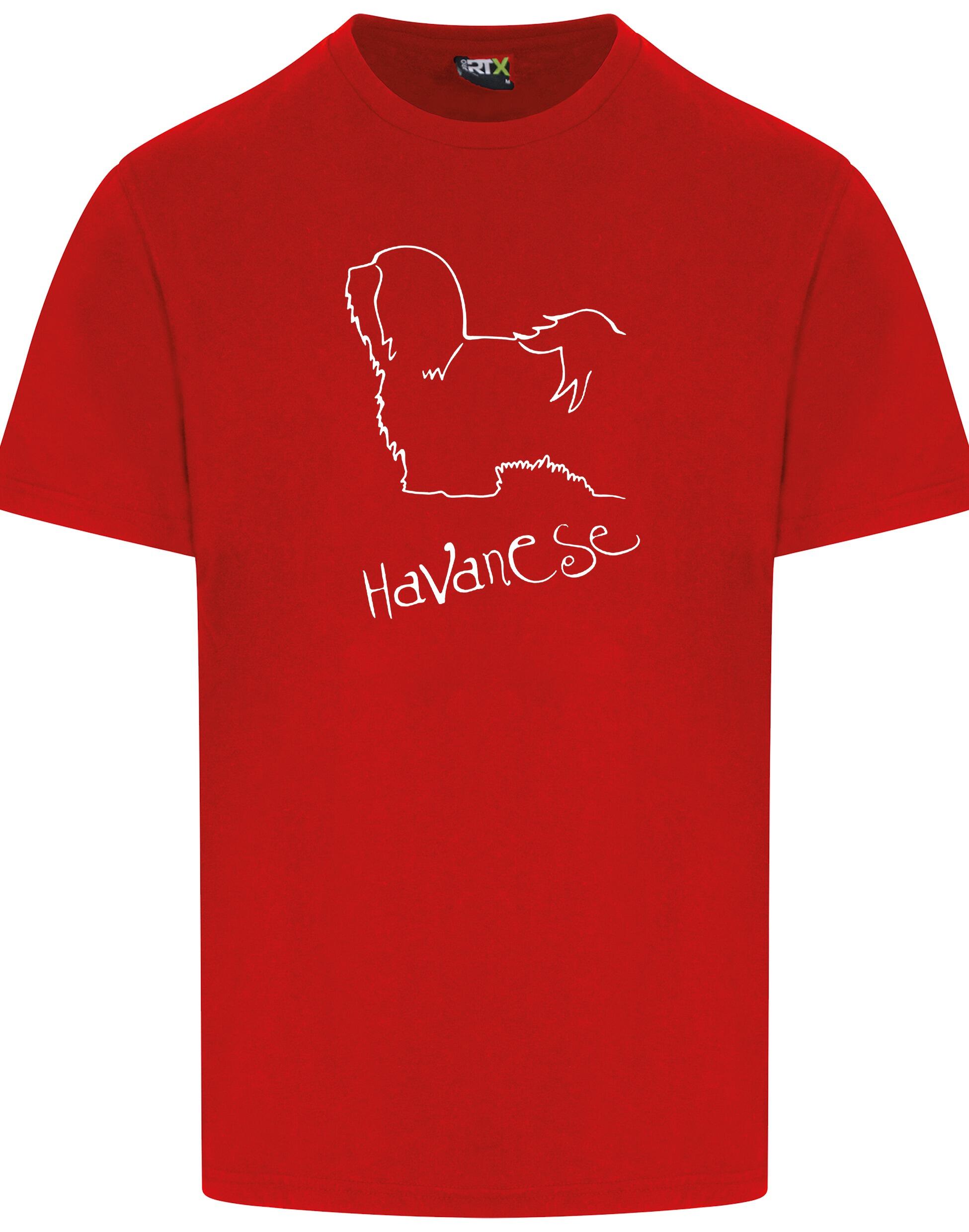 Unisex Roundneck T-shirt featuring a detailed Havanese graphic – stylish and comfortable apparel for Havanese lovers.
