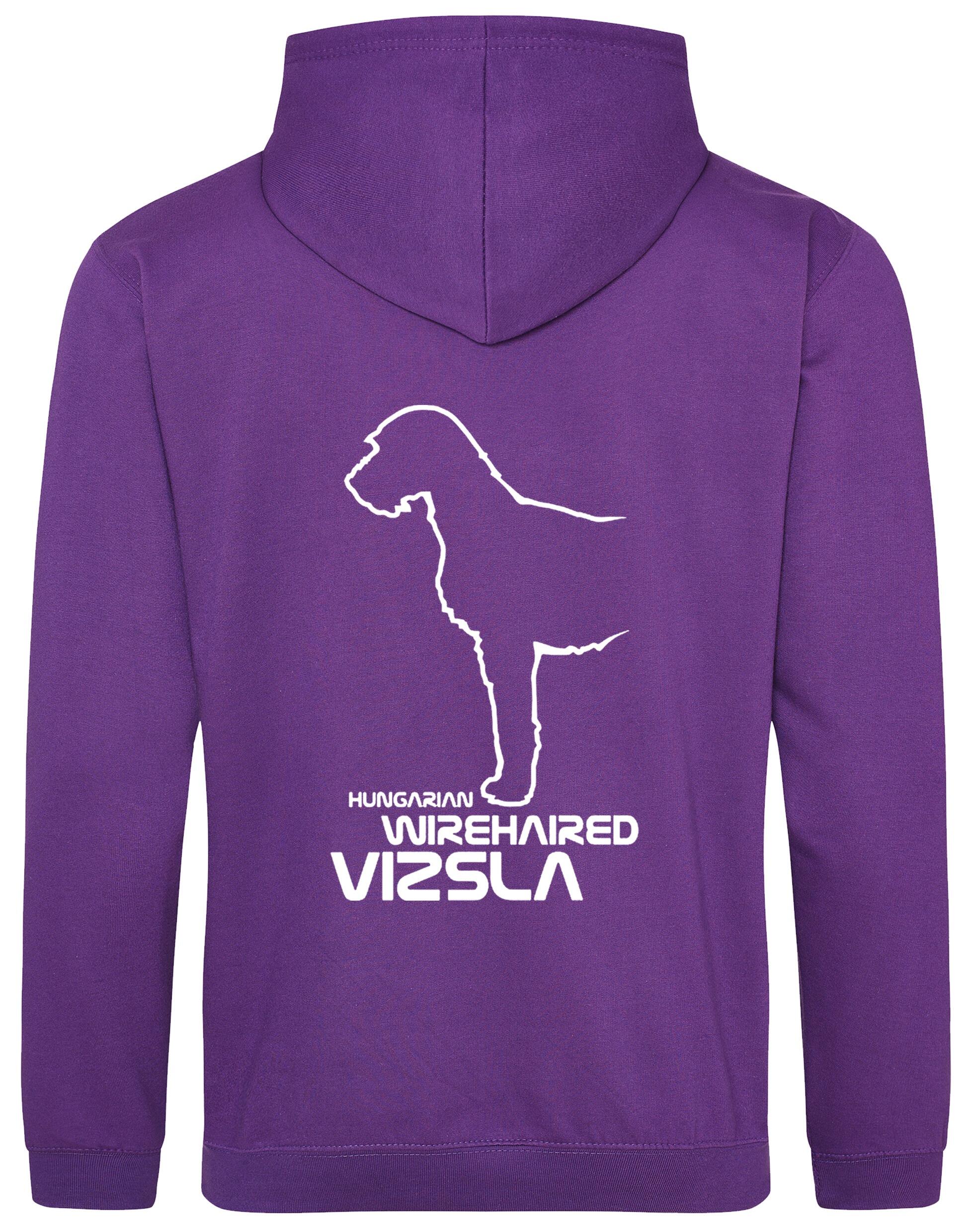 Hungarian Wirehaired Vizsla Design Pullover Hoodie with exclusive artwork, cozy fleece lining, and customizable options for breed lovers.