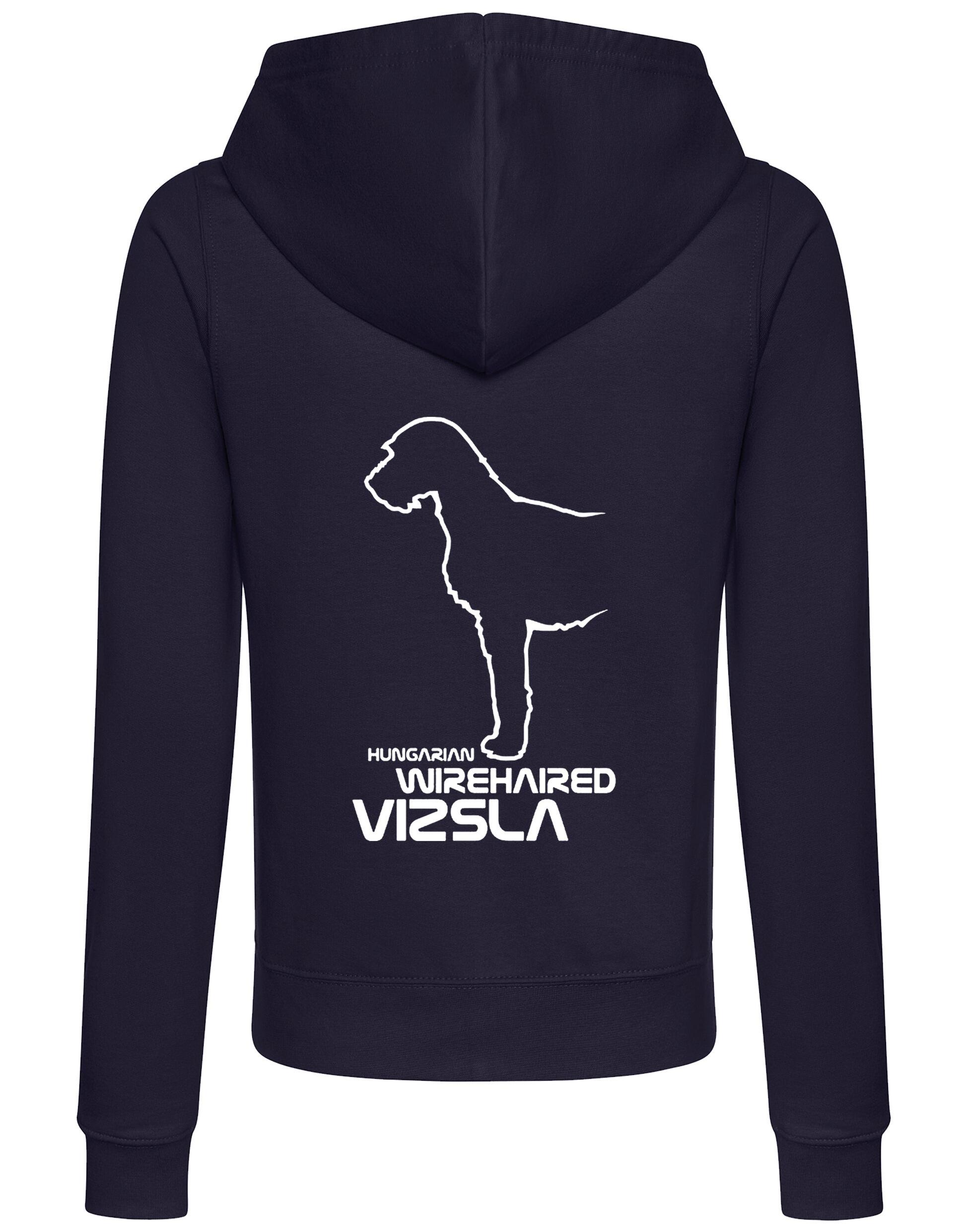 Hungarian Wirehaired Vizsla Women’s Zipped Hoodie with exclusive breed design, cozy hood, and functional pockets.