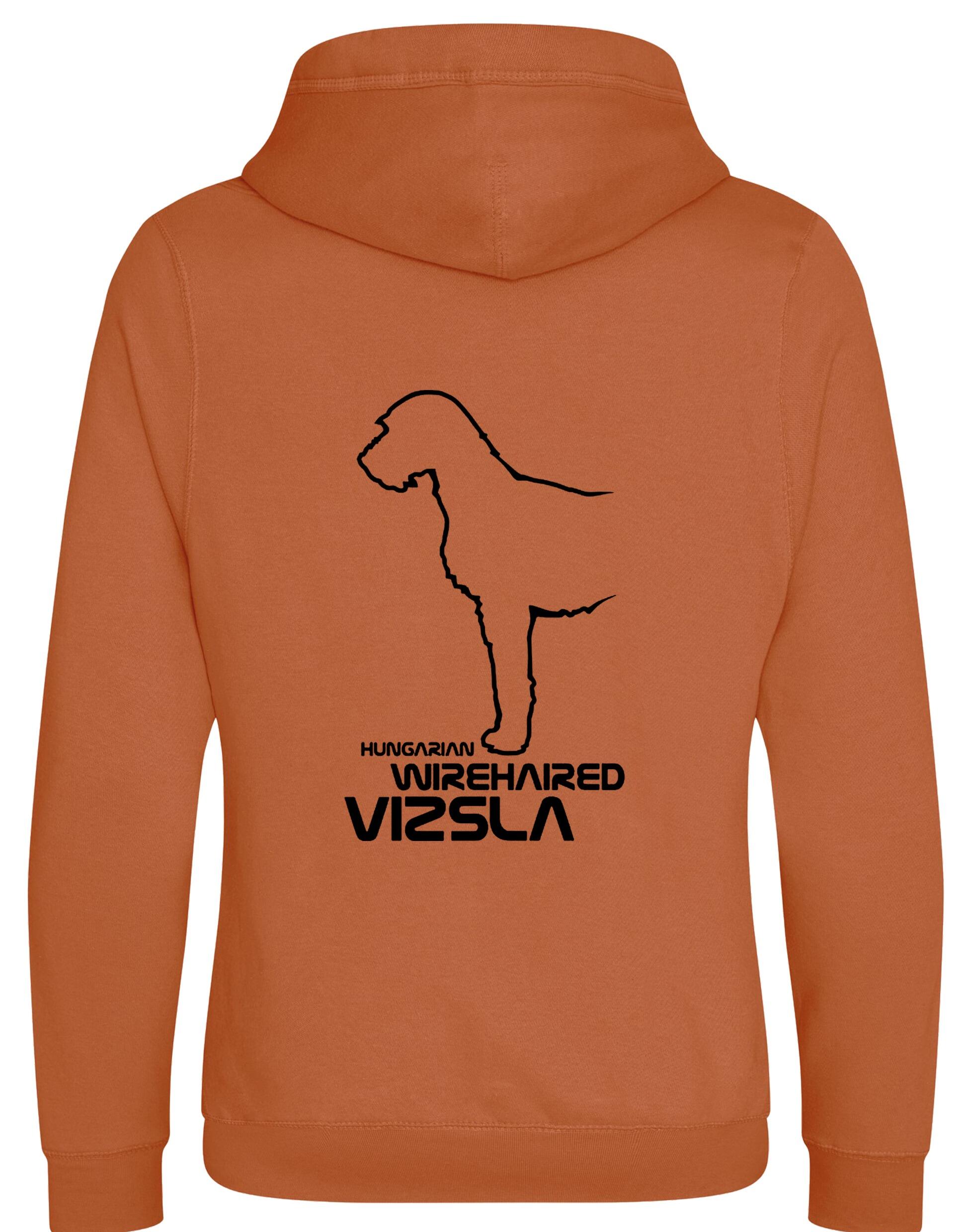 Hungarian Wirehaired Vizsla Crossneck Pullover Hoodie with exclusive breed graphic, modern design, and cozy brushed fleece fabric.