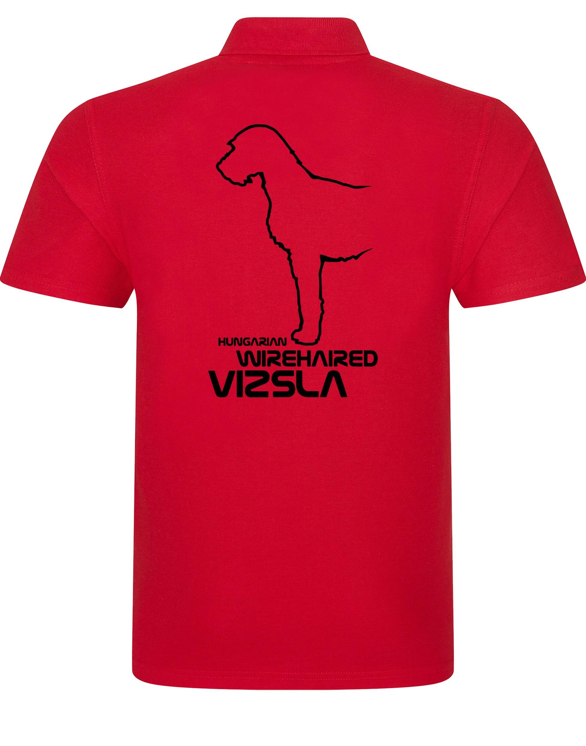 Hungarian Wirehaired Vizsla Unisex Cotton Polo with exclusive breed design and lightweight, breathable fabric.