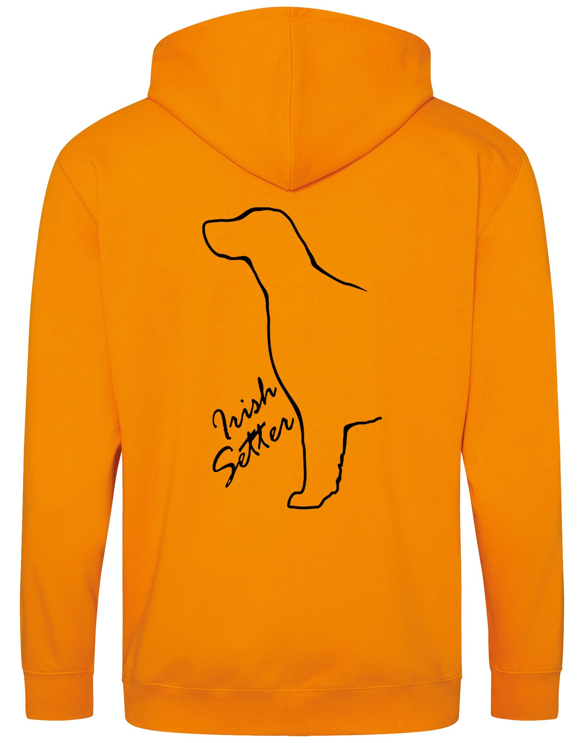 Irish Setter Zipped Hoodie featuring exclusive breed artwork, soft fleece interior, and customizable options for comfort and style.
