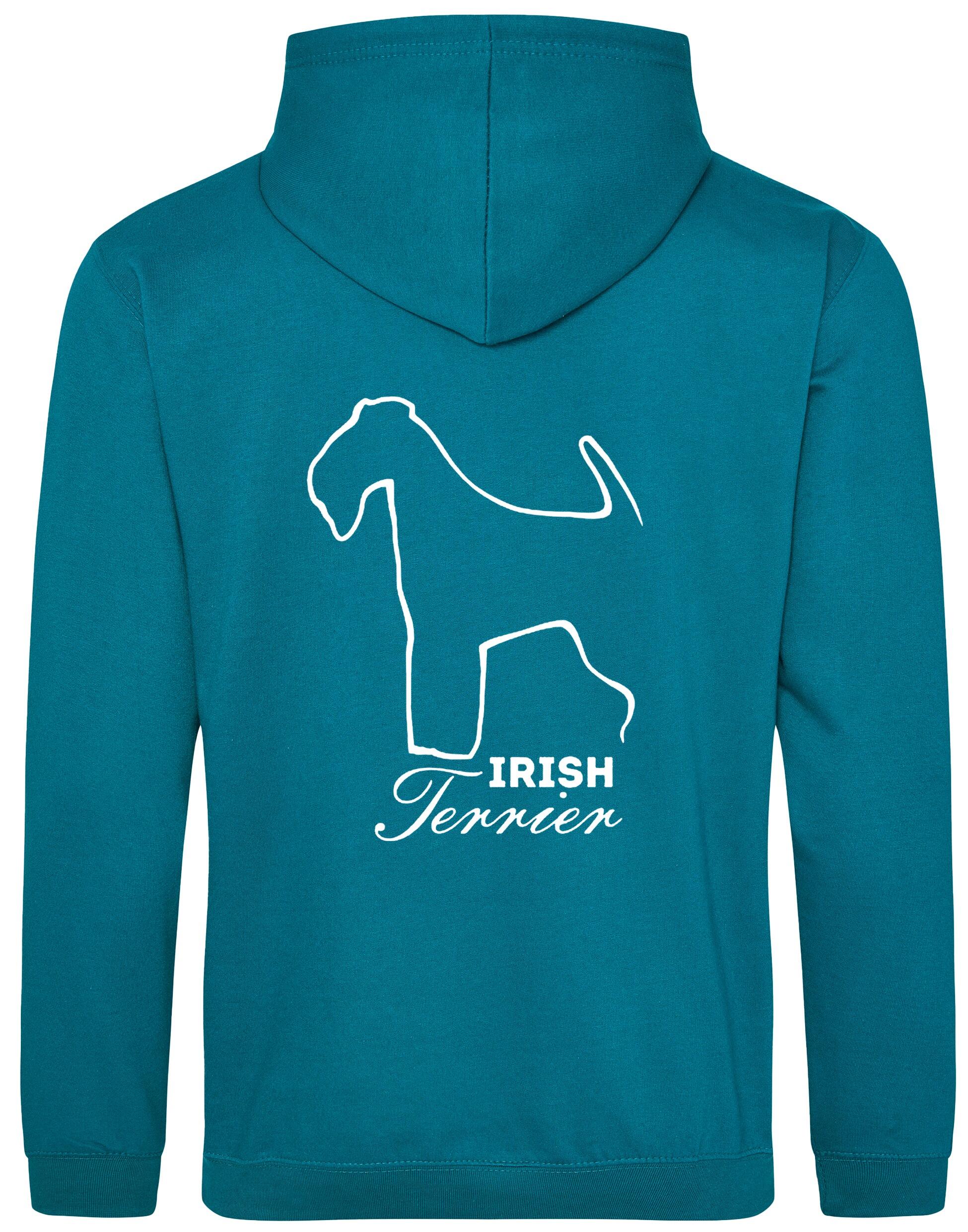 Irish Terrier Design Pullover Hoodie featuring exclusive breed artwork, heavy-blend fabric, and cozy fleece lining for warmth and style.