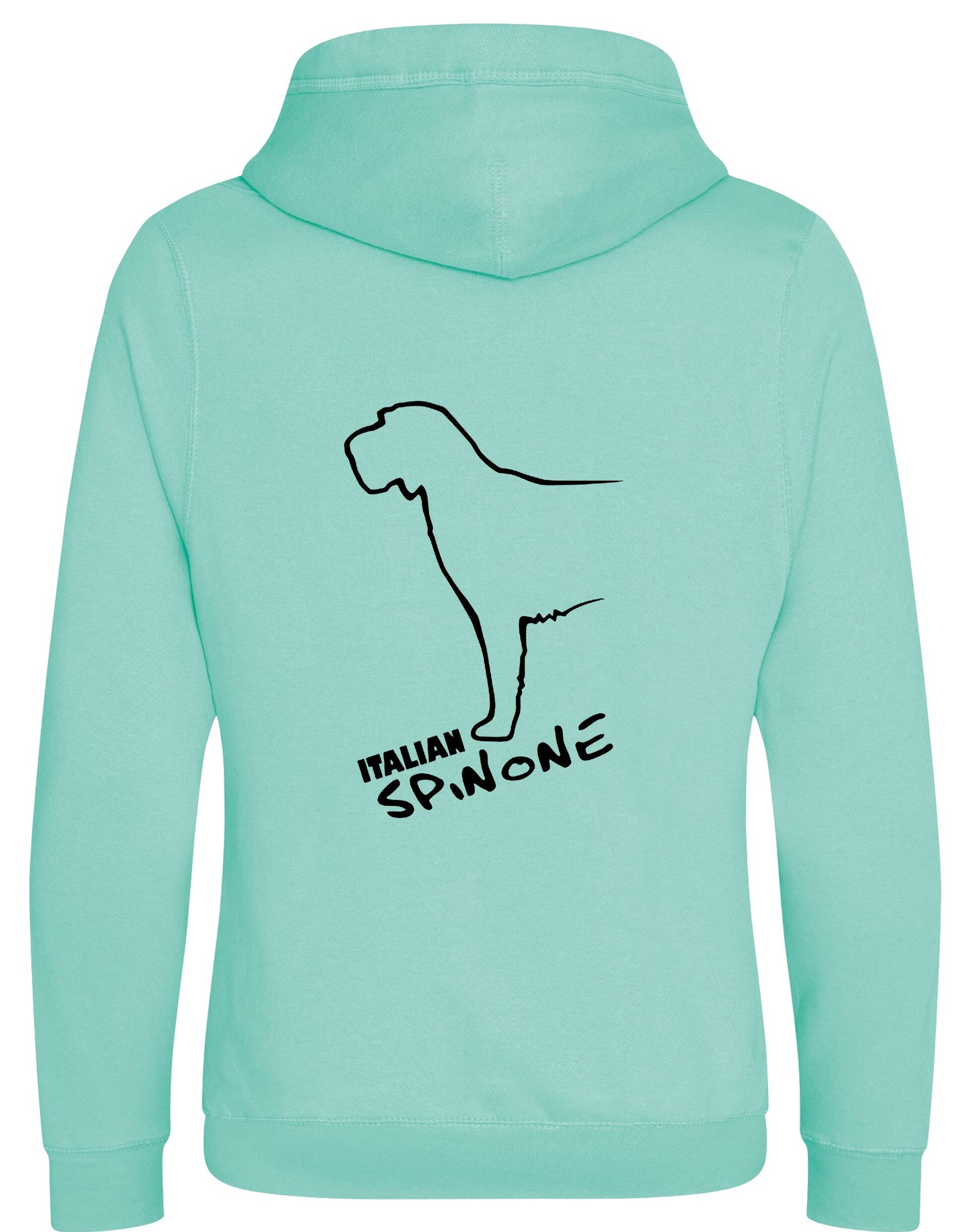 Italian Spinone crossneck pullover hoodie featuring exclusive breed artwork, cozy brushed fleece interior, and modern design details for comfort and style.