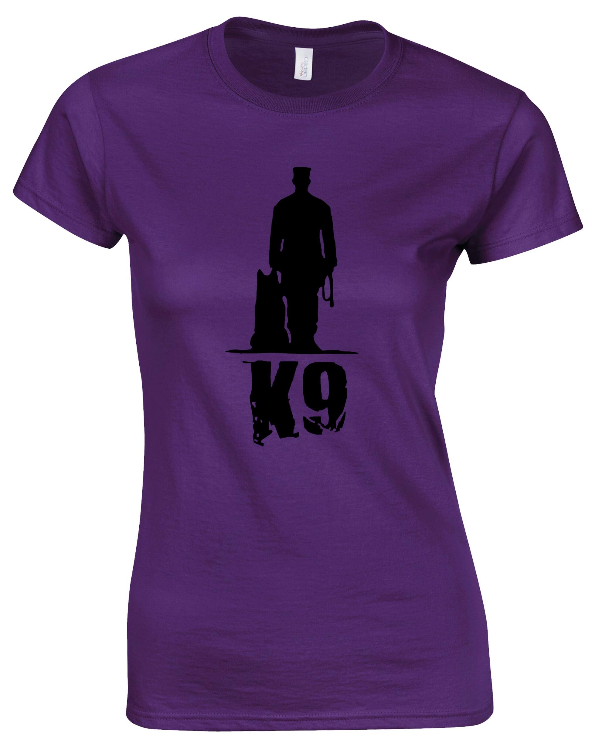K9 Female Roundneck T-shirt featuring exclusive dog-inspired artwork, crafted from soft breathable cotton with a flattering feminine fit.
