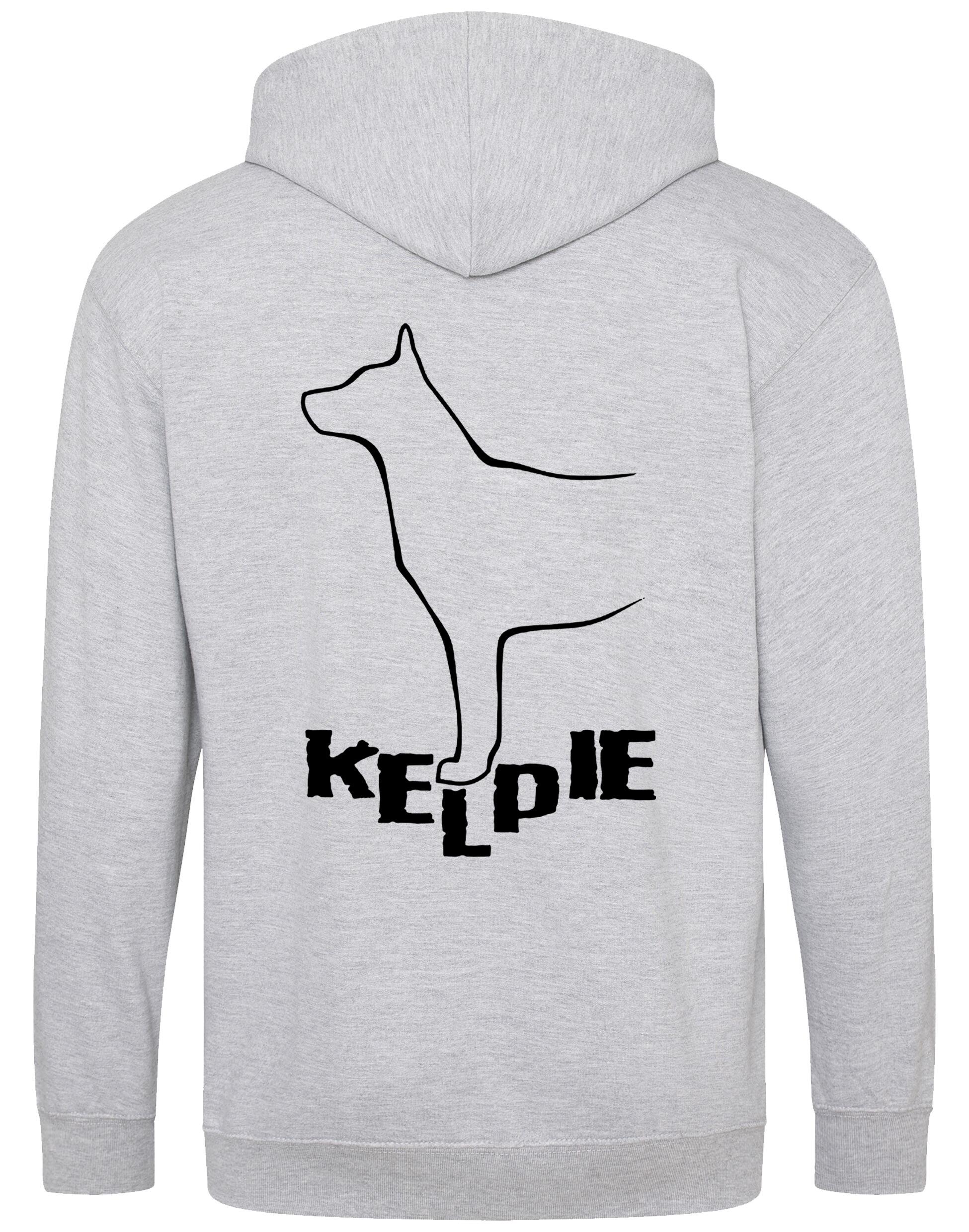 Kelpi Zipped Hoodie with exclusive breed-inspired artwork, soft fleece fabric, and practical features for everyday comfort and style.