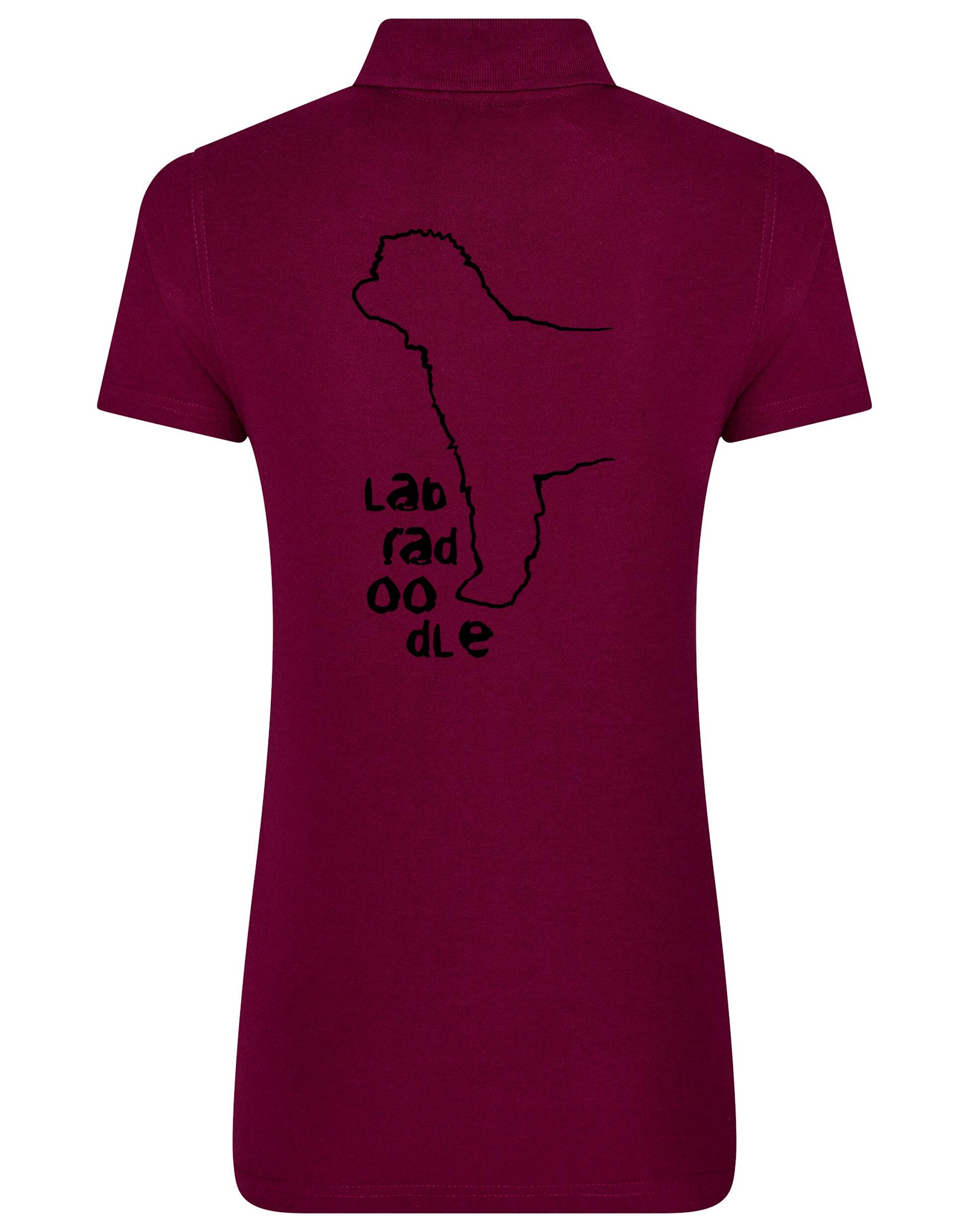 Women’s Cotton Polo featuring an exclusive Labradoodle design on the back, crafted from breathable fabric for all-day comfort.