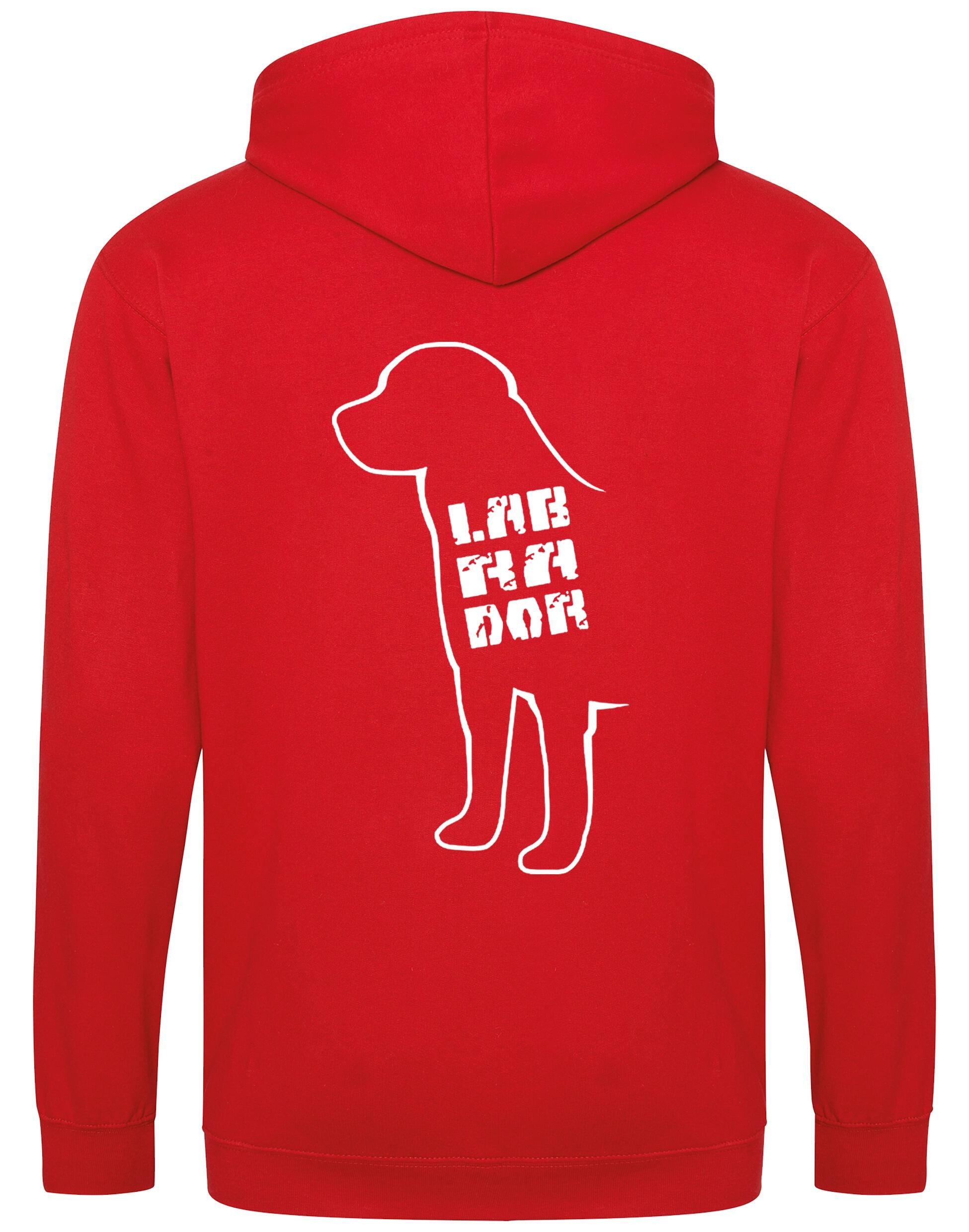 Labrador zipped hoodie with exclusive breed artwork and customization options, perfect for Labrador enthusiasts seeking warmth and style.