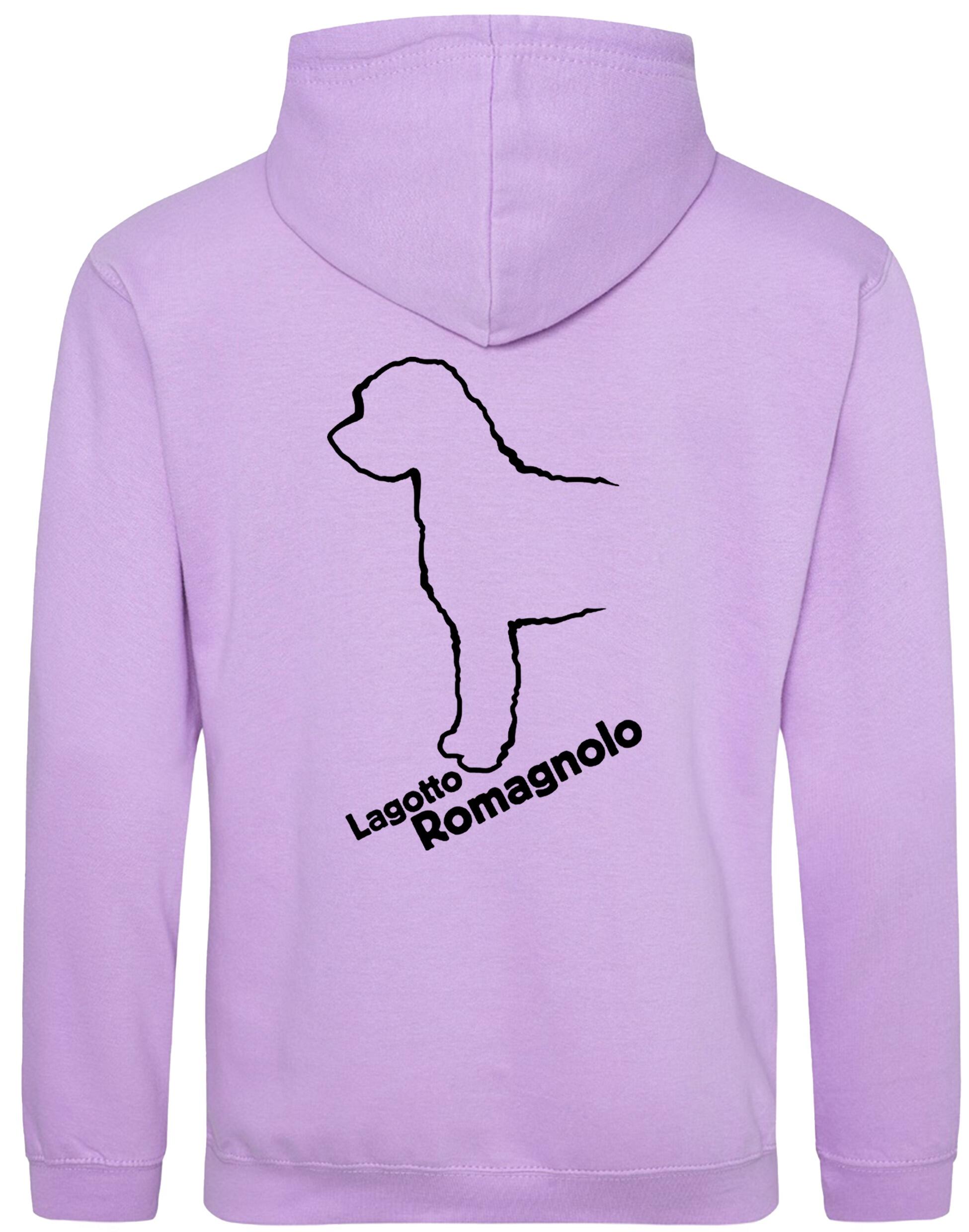 Lagotto Romagnolo design pullover hoodie featuring exclusive artwork, fleece-lined warmth, and a kangaroo pocket for stylish and practical comfort.