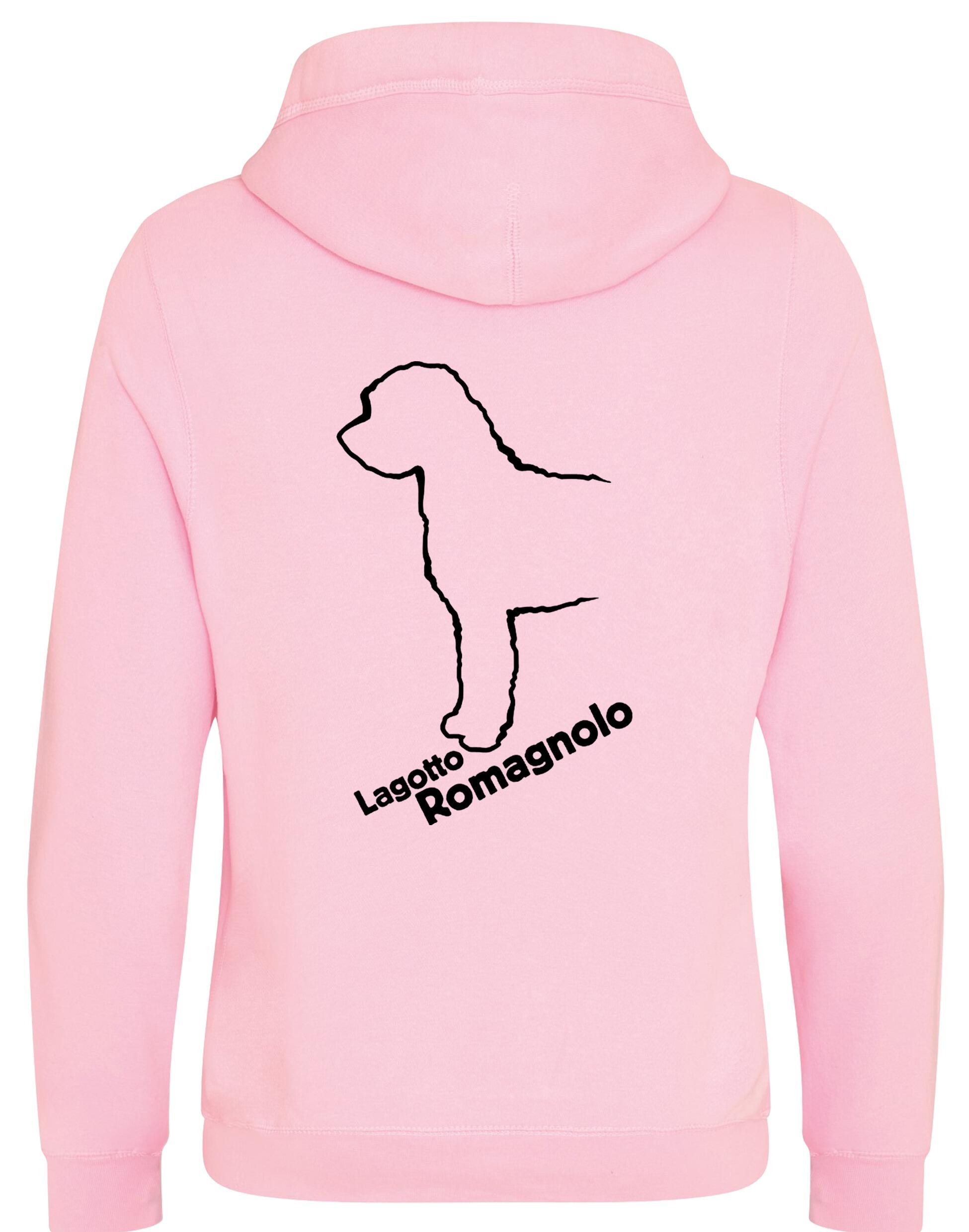 Lagotto Romagnolo Crossneck Hoodie featuring exclusive breed artwork, cosy fleece interior, and a practical kangaroo pocket.
