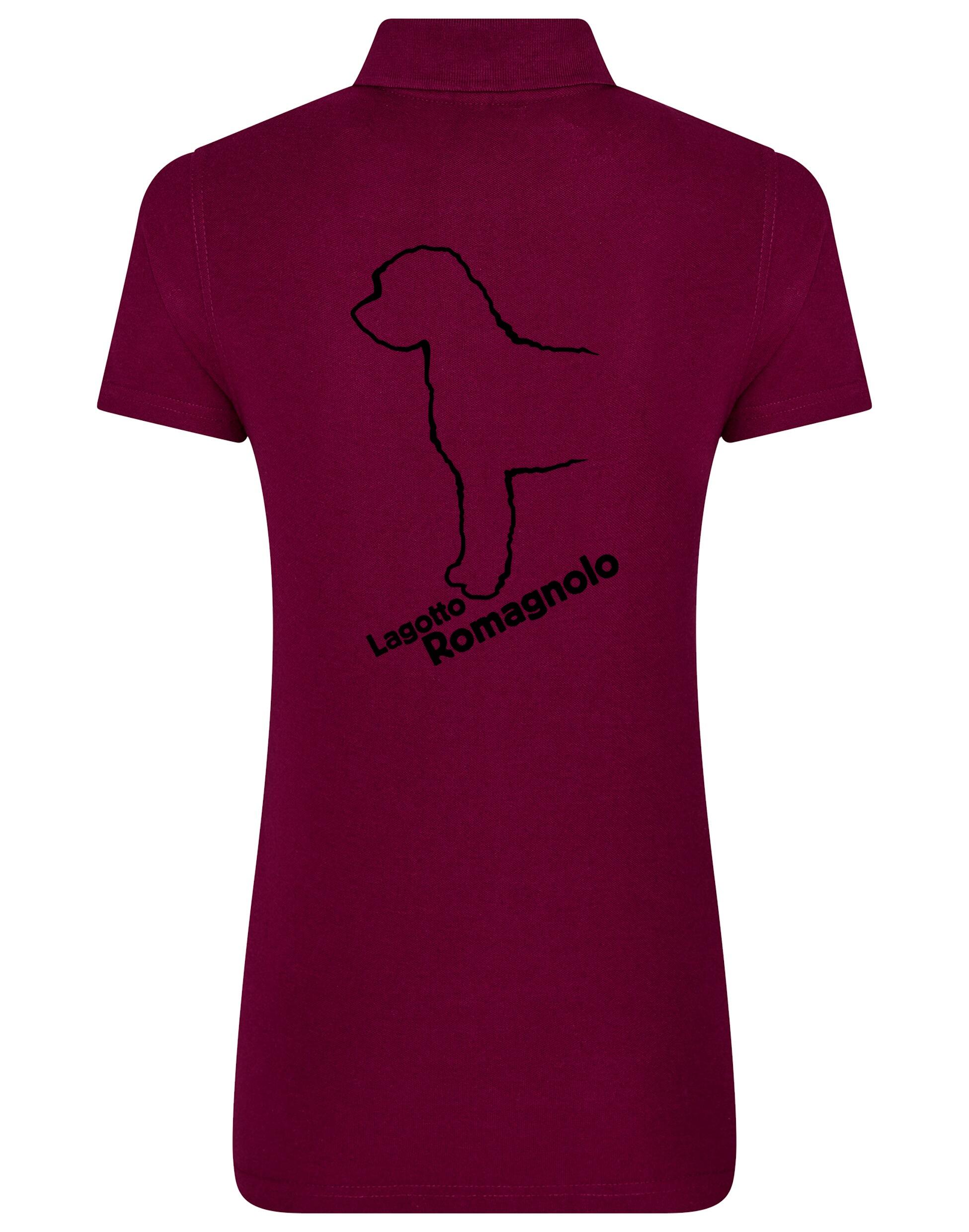 Women’s Cotton Polo with Lagotto Romagnolo design featuring elegant breed artwork and a flattering fit.