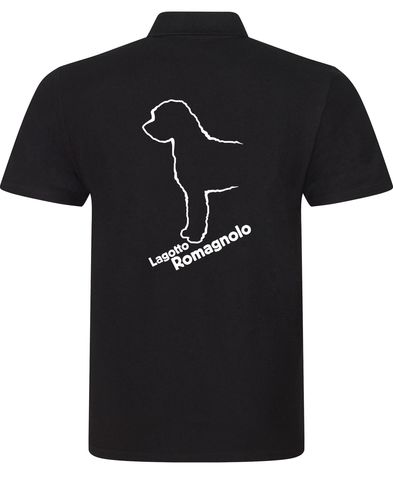 Unisex Cotton Polo with Lagotto Romagnolo design featuring vibrant breed artwork and a relaxed fit.