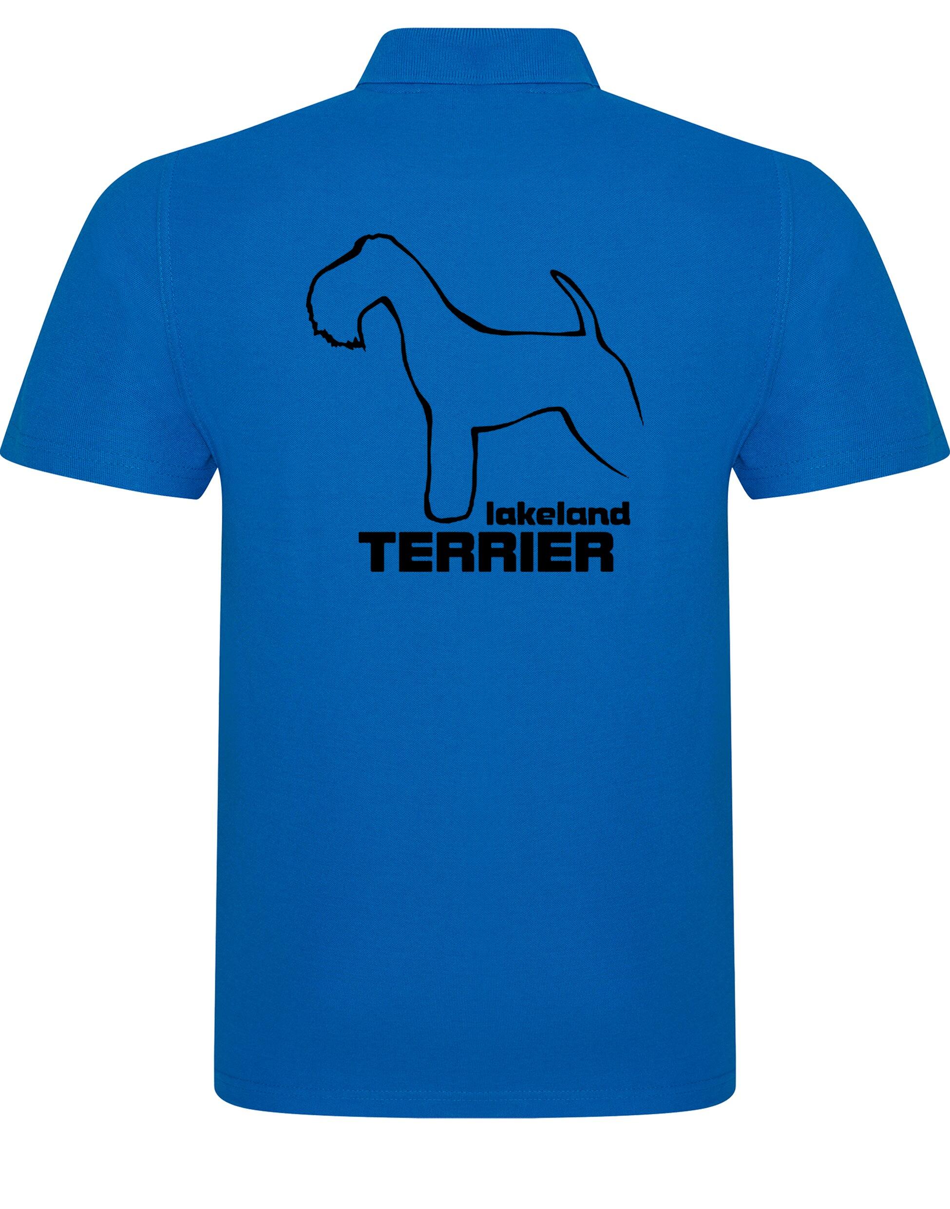 Unisex cotton polo featuring an exclusive Lakeland Terrier design with a relaxed fit.