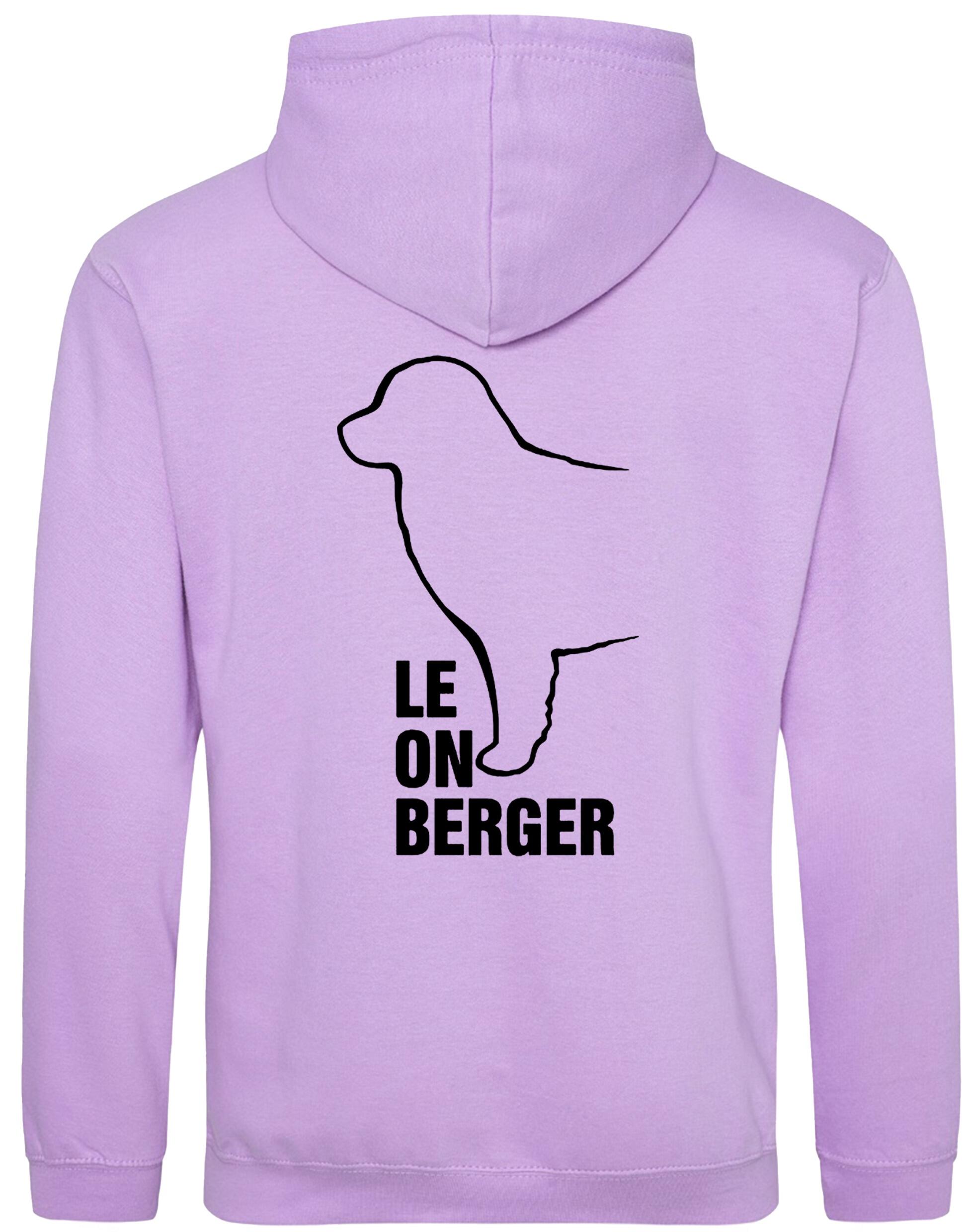 Leonberger pullover hoodie featuring exclusive breed artwork, cosy fleece lining, and personalisation options.