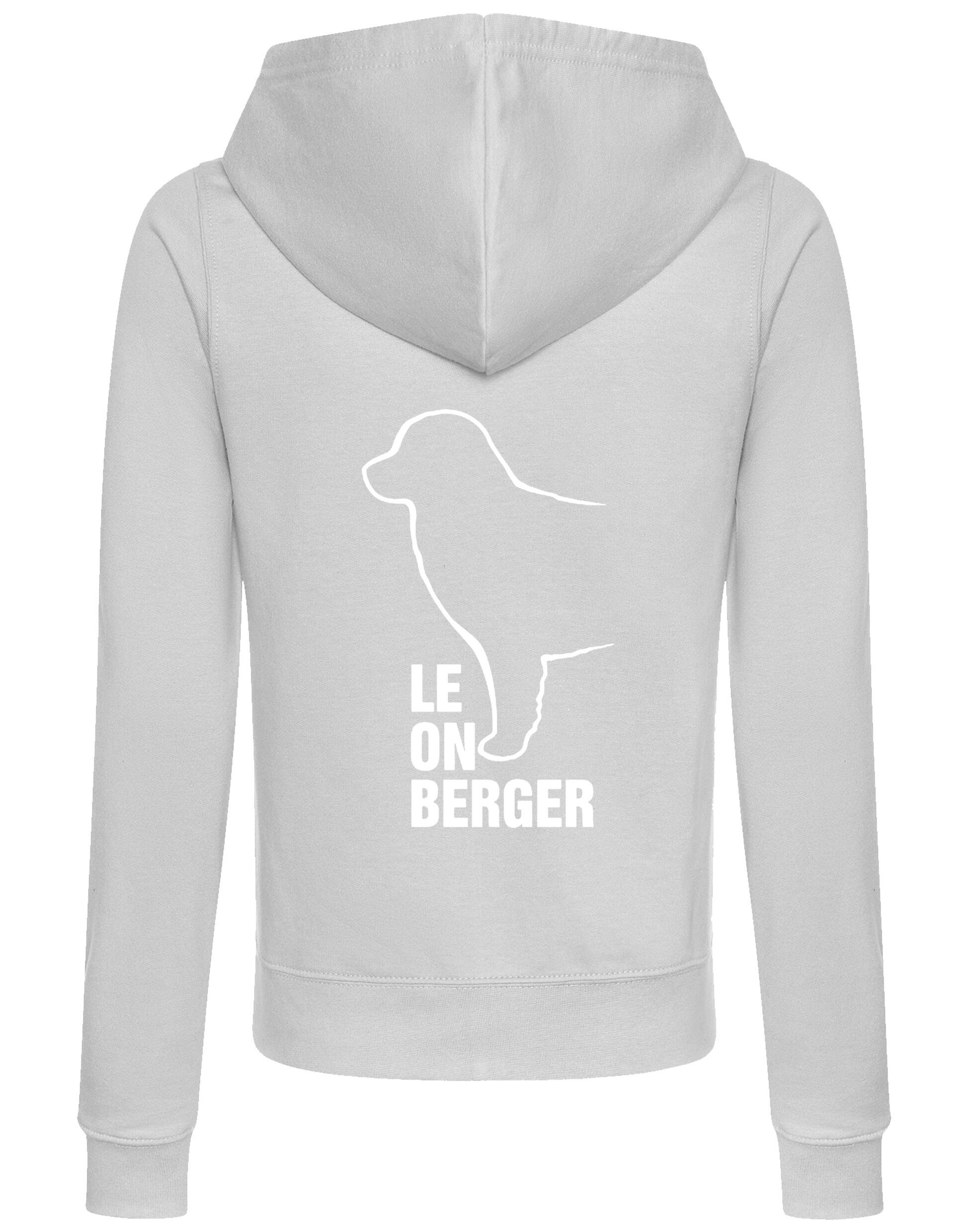Leonberger women’s zipped hoodie with exclusive breed artwork, soft fabric, and practical full-zip design.