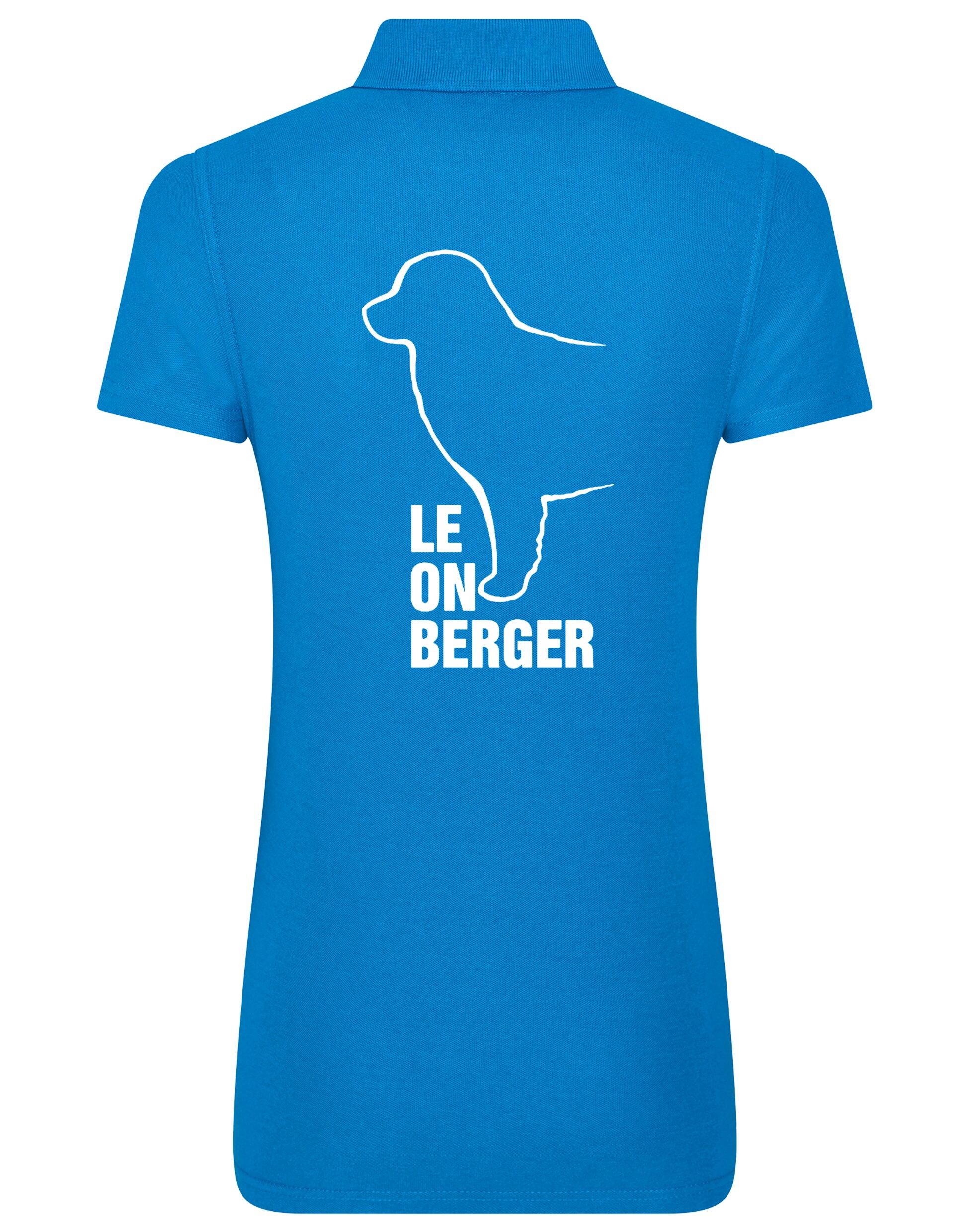 Leonberger Women’s Cotton Polo with breed design on the back, lightweight cotton fabric, and feminine fit.