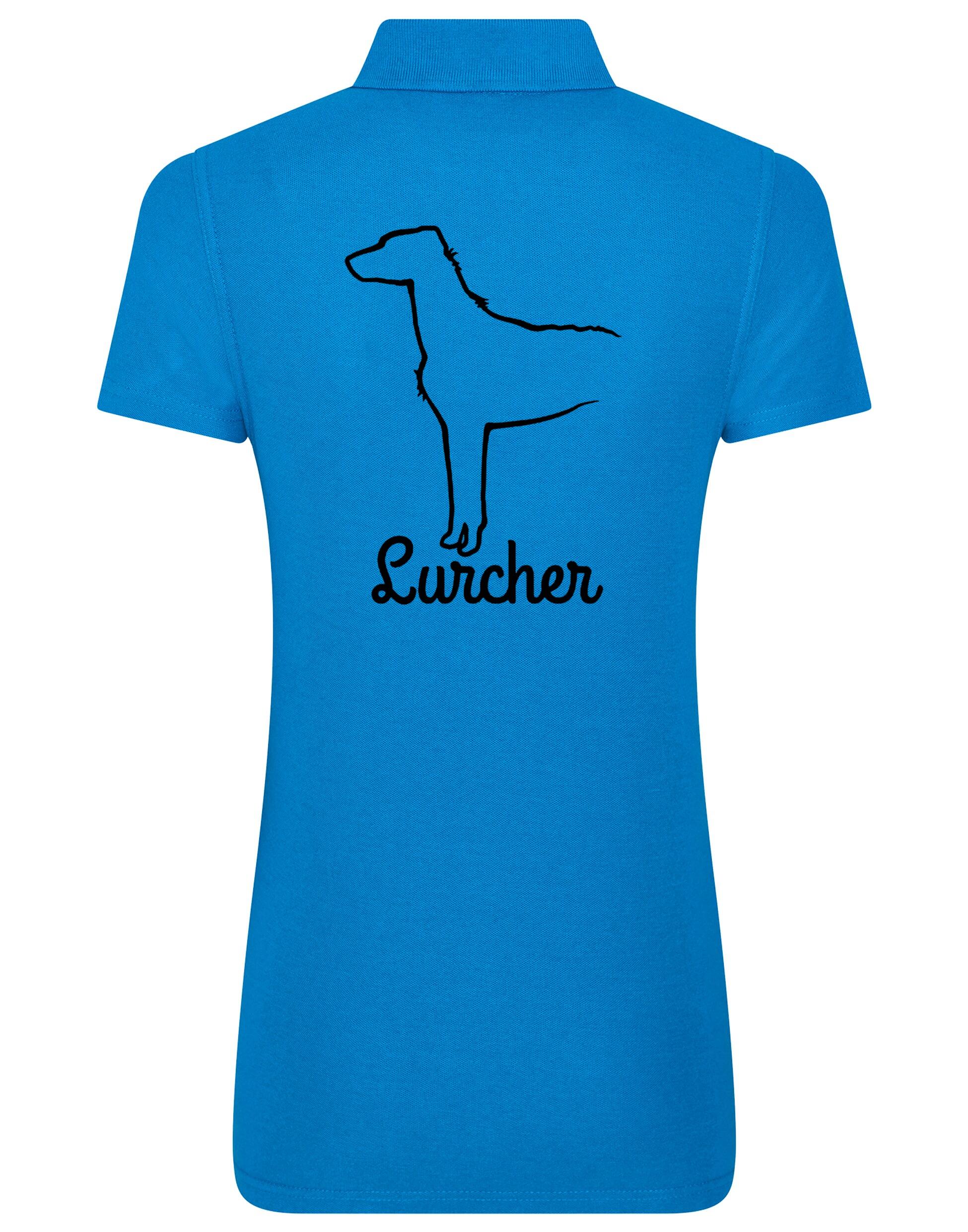 Lurcher Women's Cotton Polo featuring exclusive breed design and soft cotton fabric.
