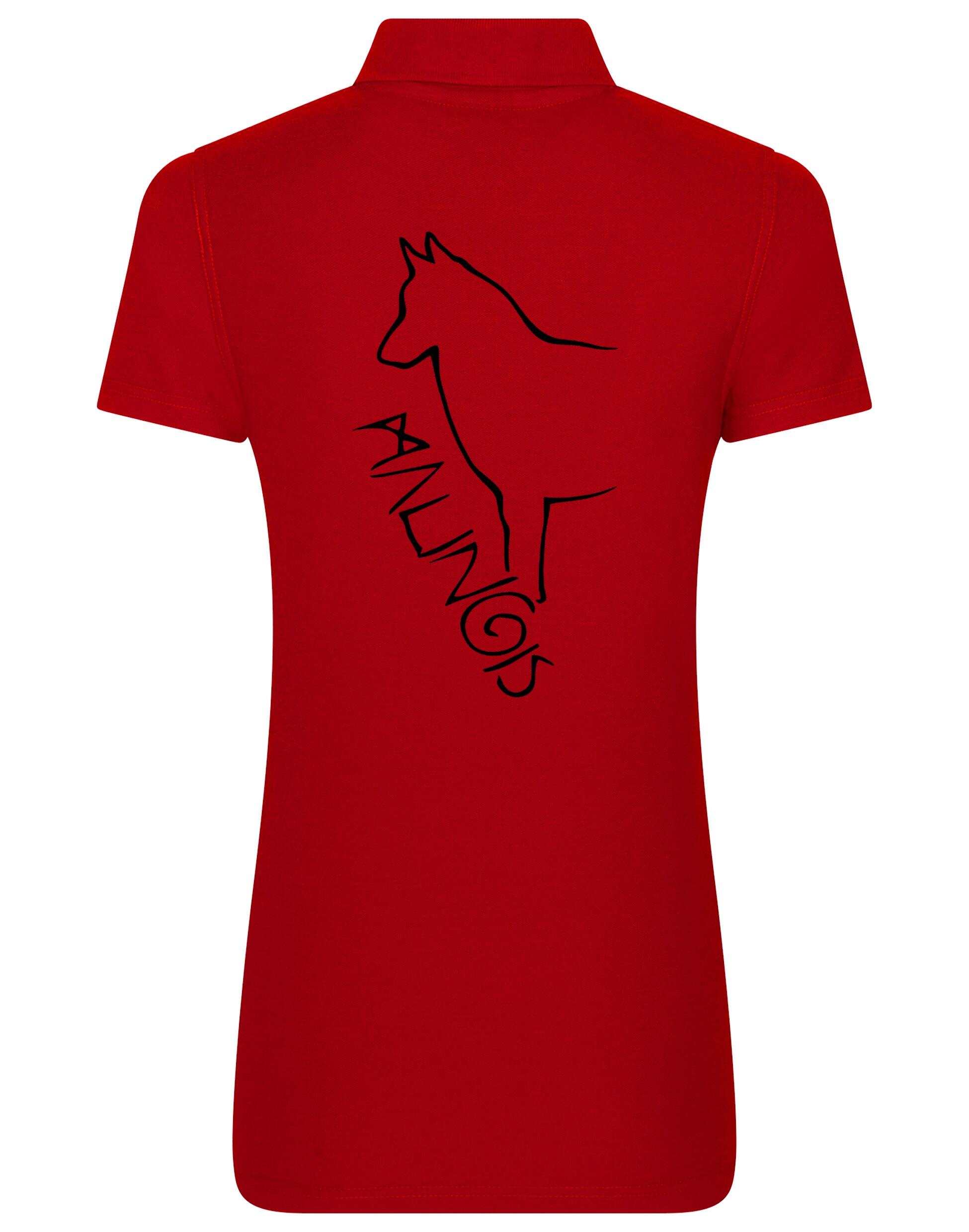 Women's Cotton Polo featuring a unique Malinois breed graphic, offering elegance and comfort for Malinois enthusiasts.