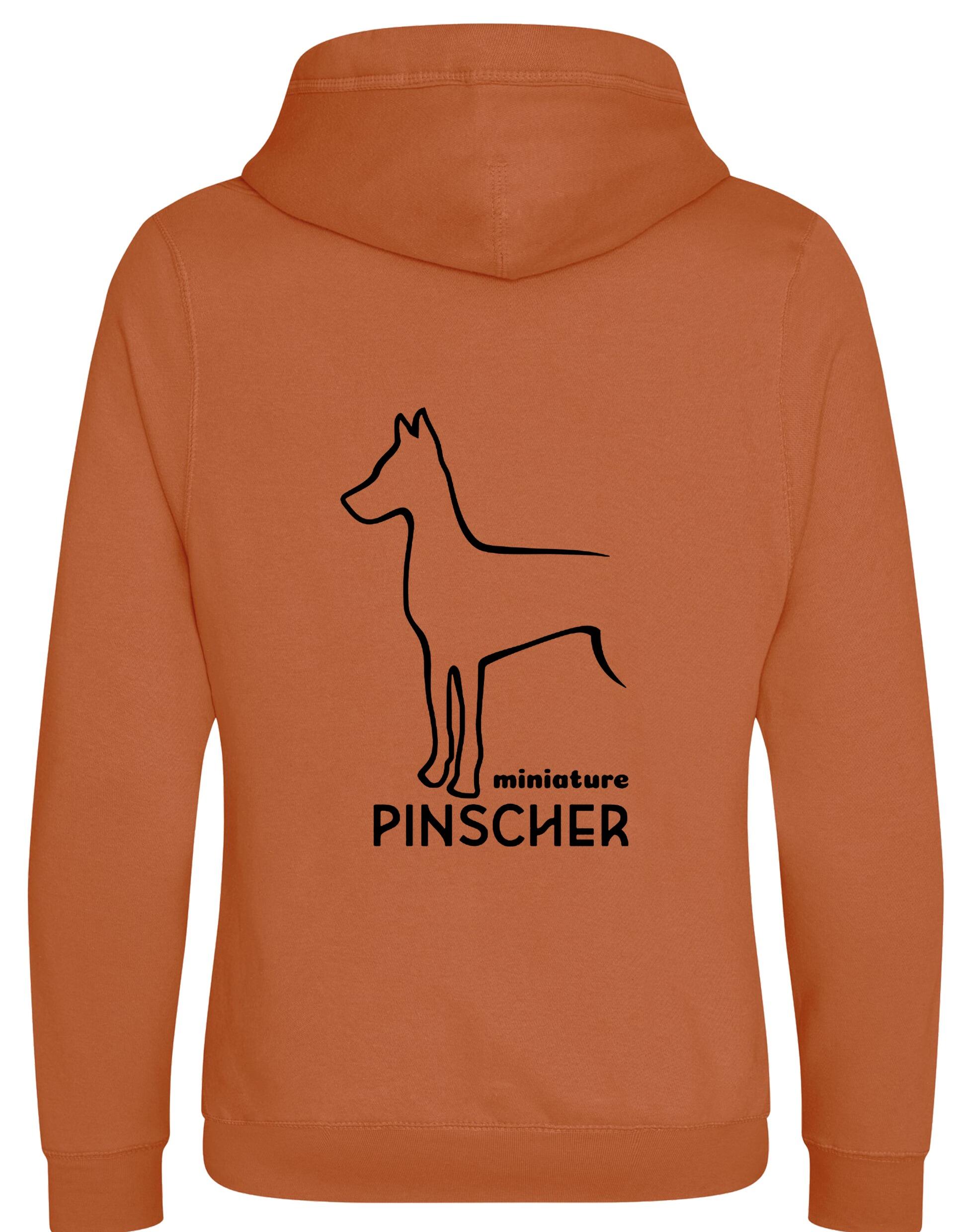 Miniature Pinscher Crossneck Pullover Hoodie with exclusive breed design, soft fleece lining, and modern crossneck style.
