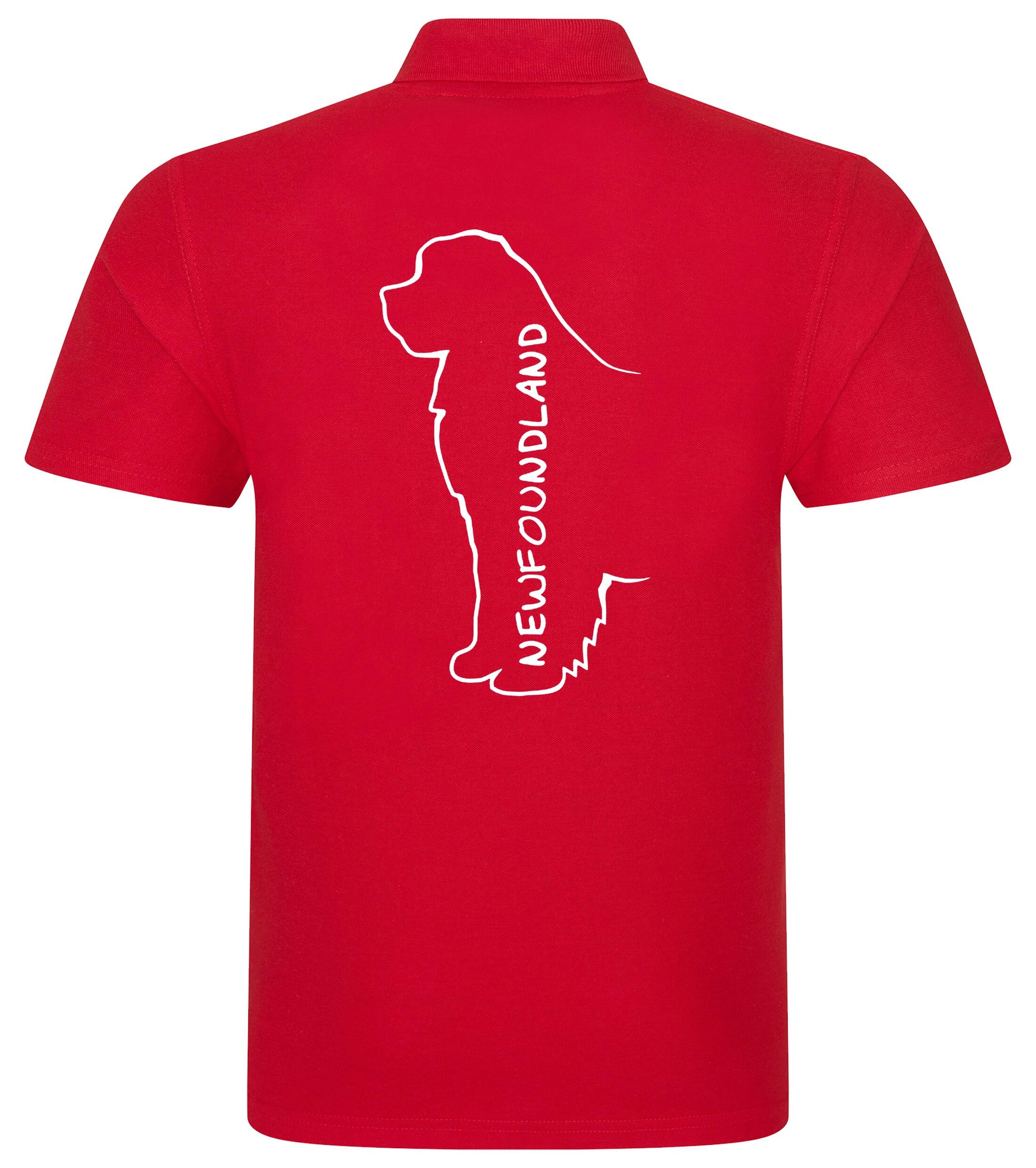 Unisex Cotton Polo featuring exclusive Newfoundland dog breed design on the back, crafted from breathable, soft premium cotton with a relaxed fit, perfect for casual outings, dog events, and everyday comfort.