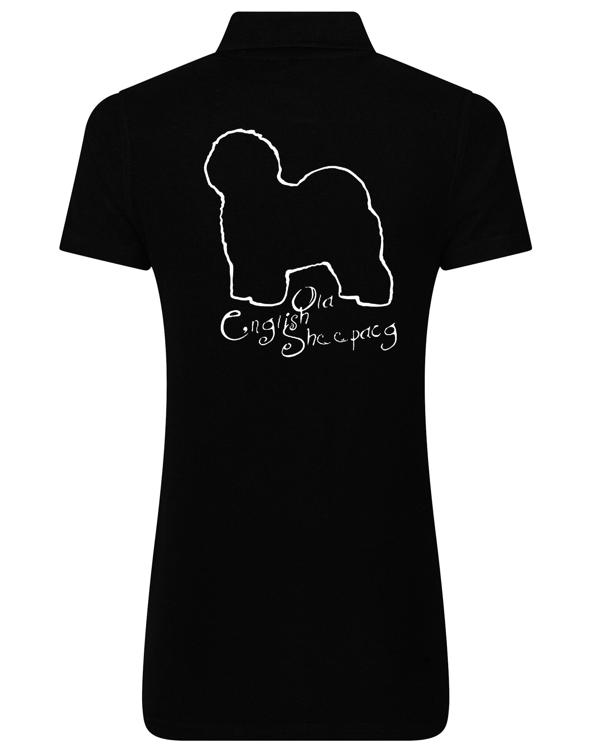 Old English Sheepdog Women's Cotton Polo – lightweight, breathable cotton, feminine fit, and exclusive breed artwork. A chic and comfortable choice for dog lovers.