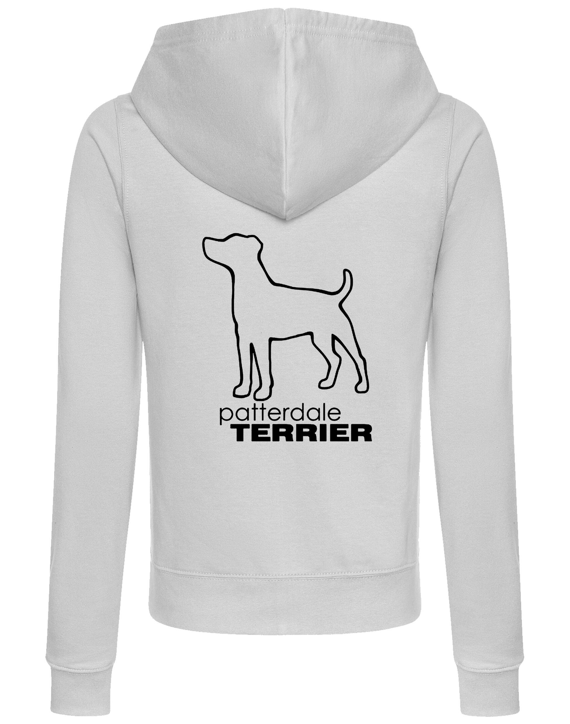Patterdale Terrier Women’s Zipped Hoodie – lightweight yet cozy hoodie featuring exclusive breed artwork, full-zip closure, front pockets, and a comfortable hood, perfect for dog lovers and active lifestyles.