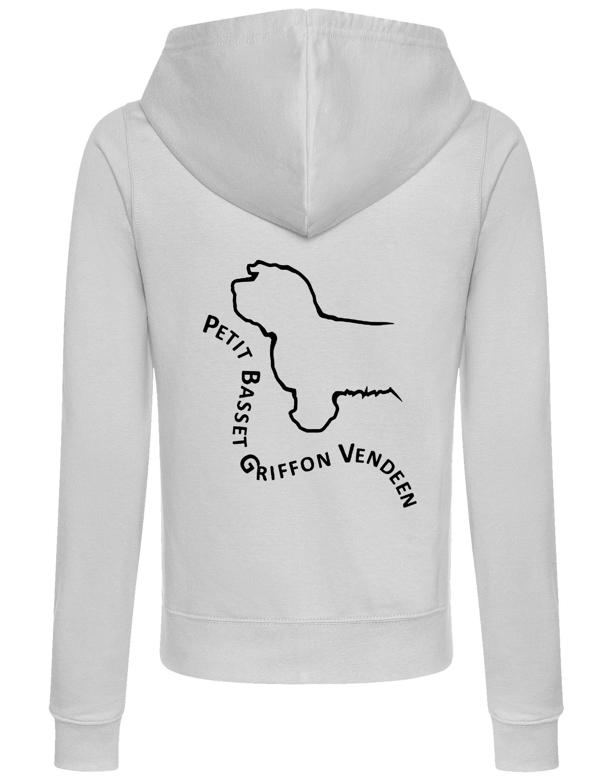 Petit Basset Griffon Vendéen Women’s Zipped Hoodie – lightweight and fleece-lined full-zip hoodie with exclusive breed artwork, cozy hood, and practical front pockets.