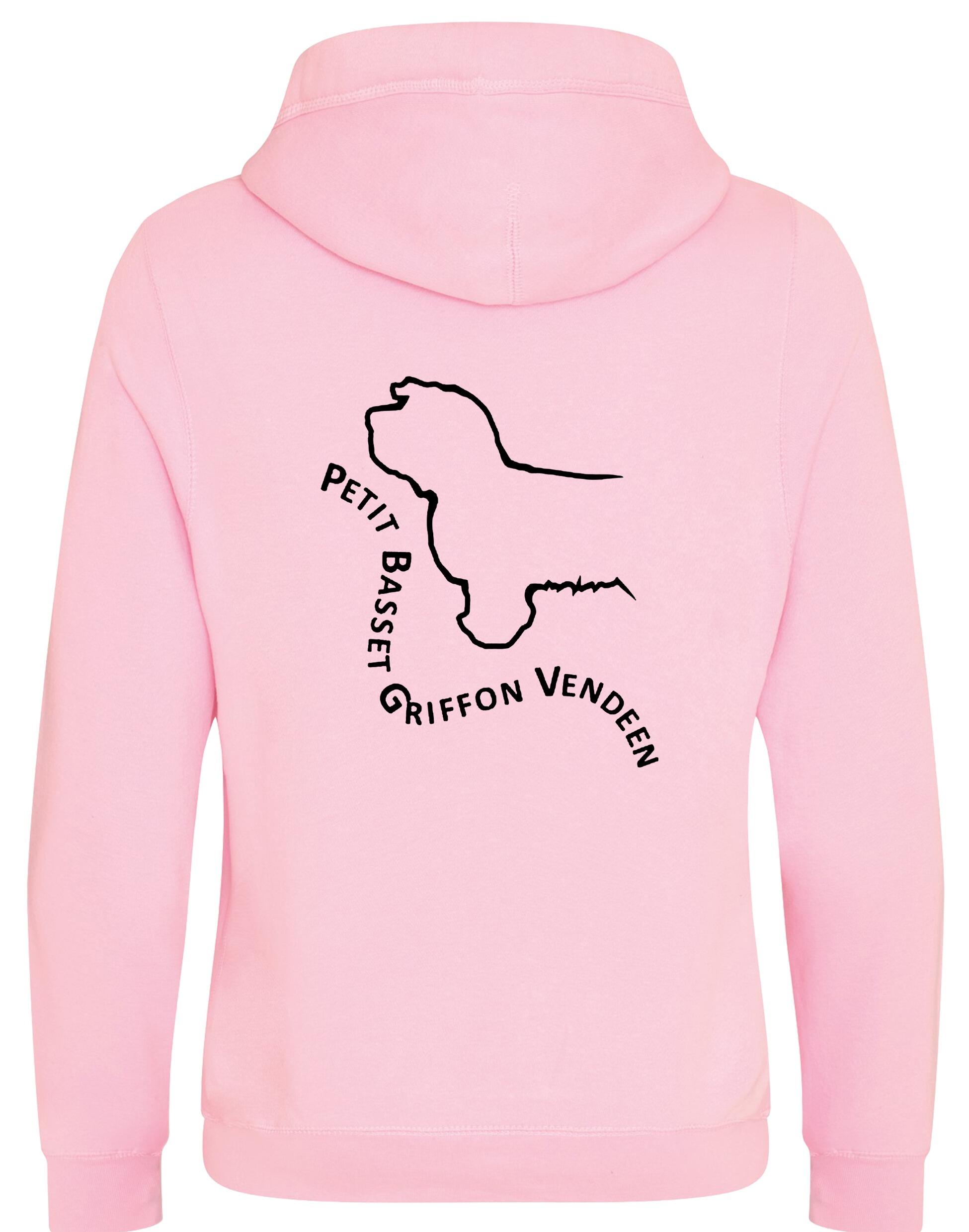 Petit Basset Griffon Vendéen Crossneck Pullover Hoodie – fleece-lined hoodie with exclusive breed artwork, crossneck hood, and kangaroo pocket for warmth and style.