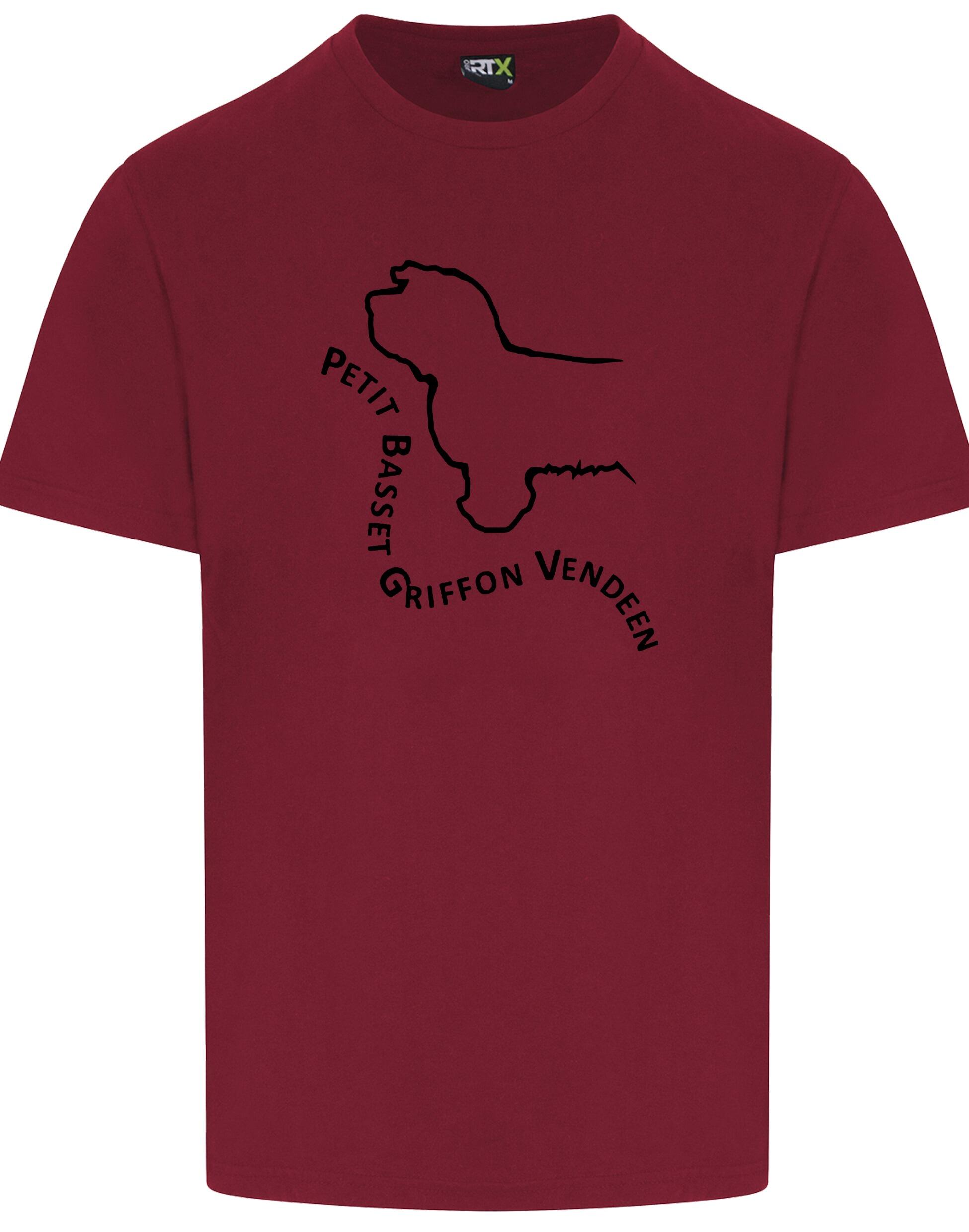 Petit Basset Griffon Vendéen Unisex Roundneck T-Shirt – premium cotton t-shirt with exclusive breed artwork, lightweight and breathable fabric, relaxed fit, and classic round neckline for casual comfort.