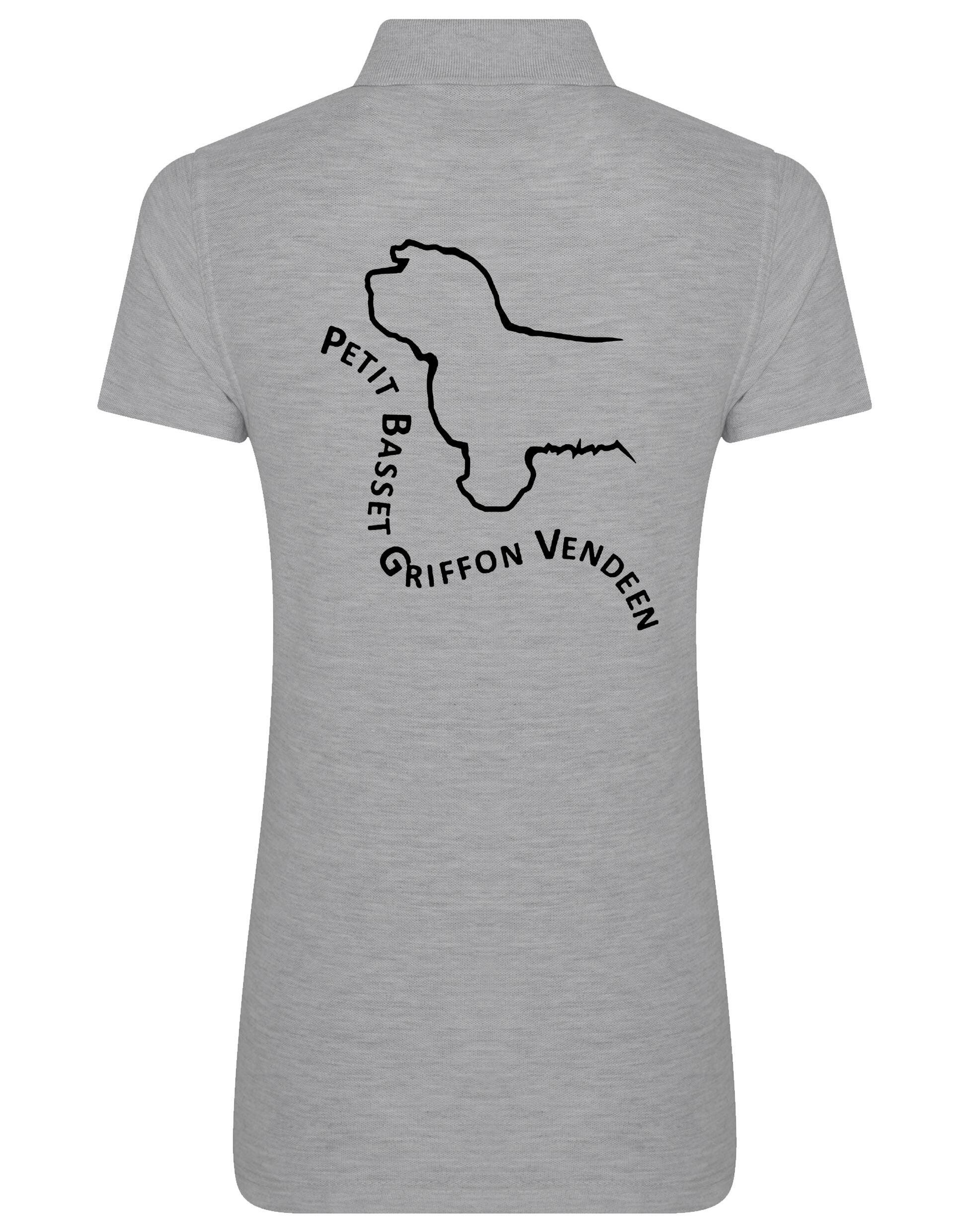 Petit Basset Griffon Vendéen Women’s Cotton Polo – premium-quality cotton polo featuring exclusive PBGV artwork, lightweight breathable fabric, structured collar, and feminine fit for versatile style and everyday comfort.