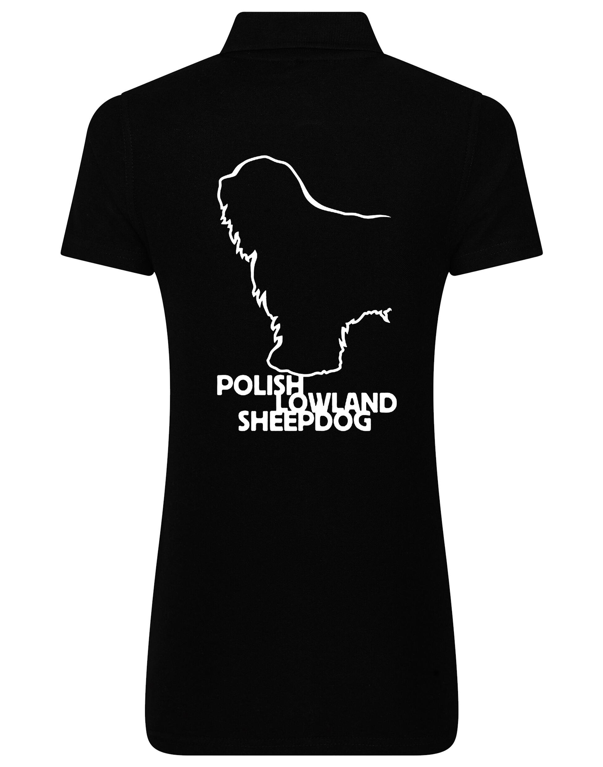 Polish Lowland Sheepdog Women's Cotton Polo featuring exclusive breed artwork, soft breathable cotton fabric, and a flattering feminine fit for comfort and style.