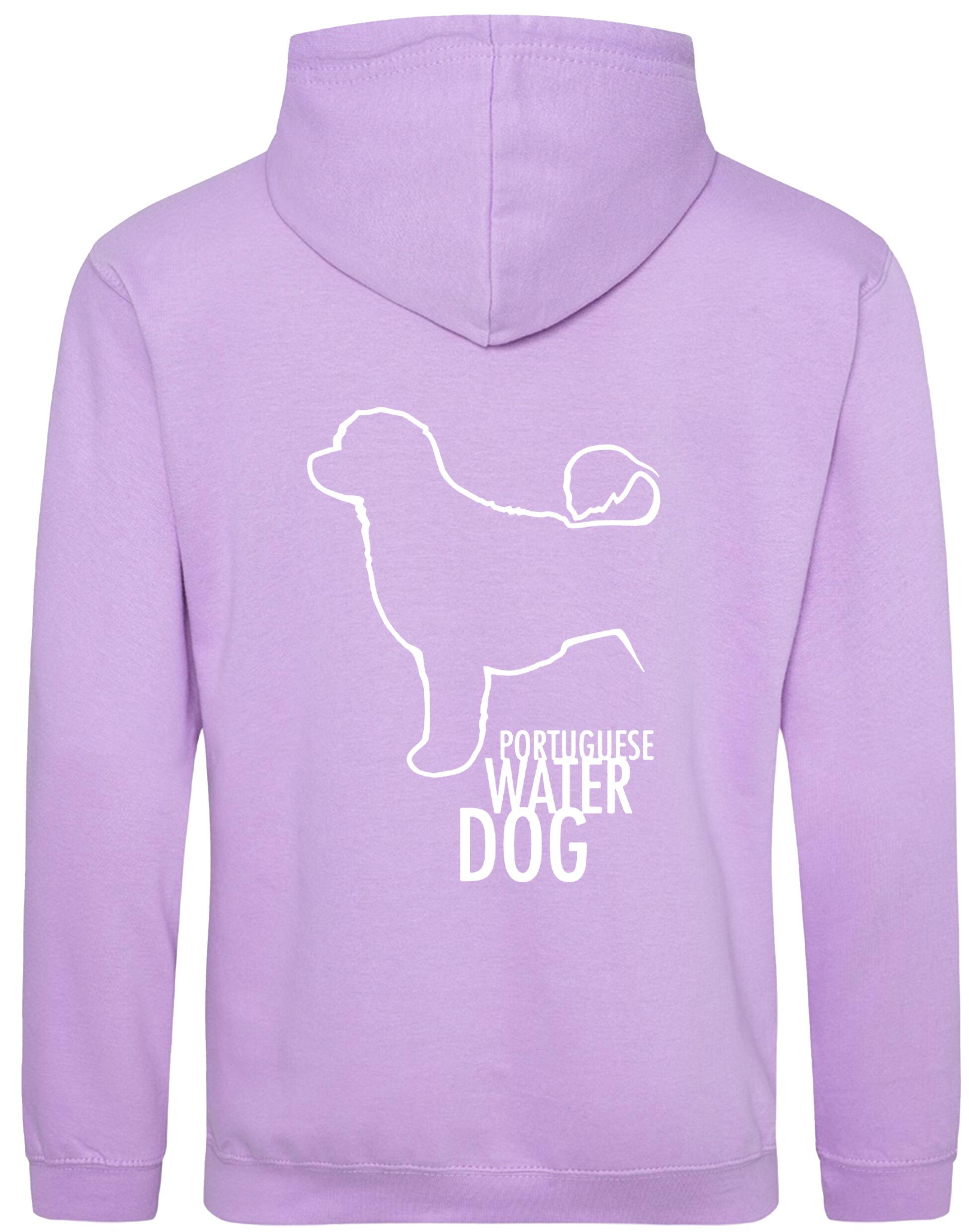 Portuguese Water Dog Design Pullover Hoodie featuring exclusive breed artwork, premium heavy-blend fabric with a cozy brushed fleece interior, and practical details for stylish comfort.