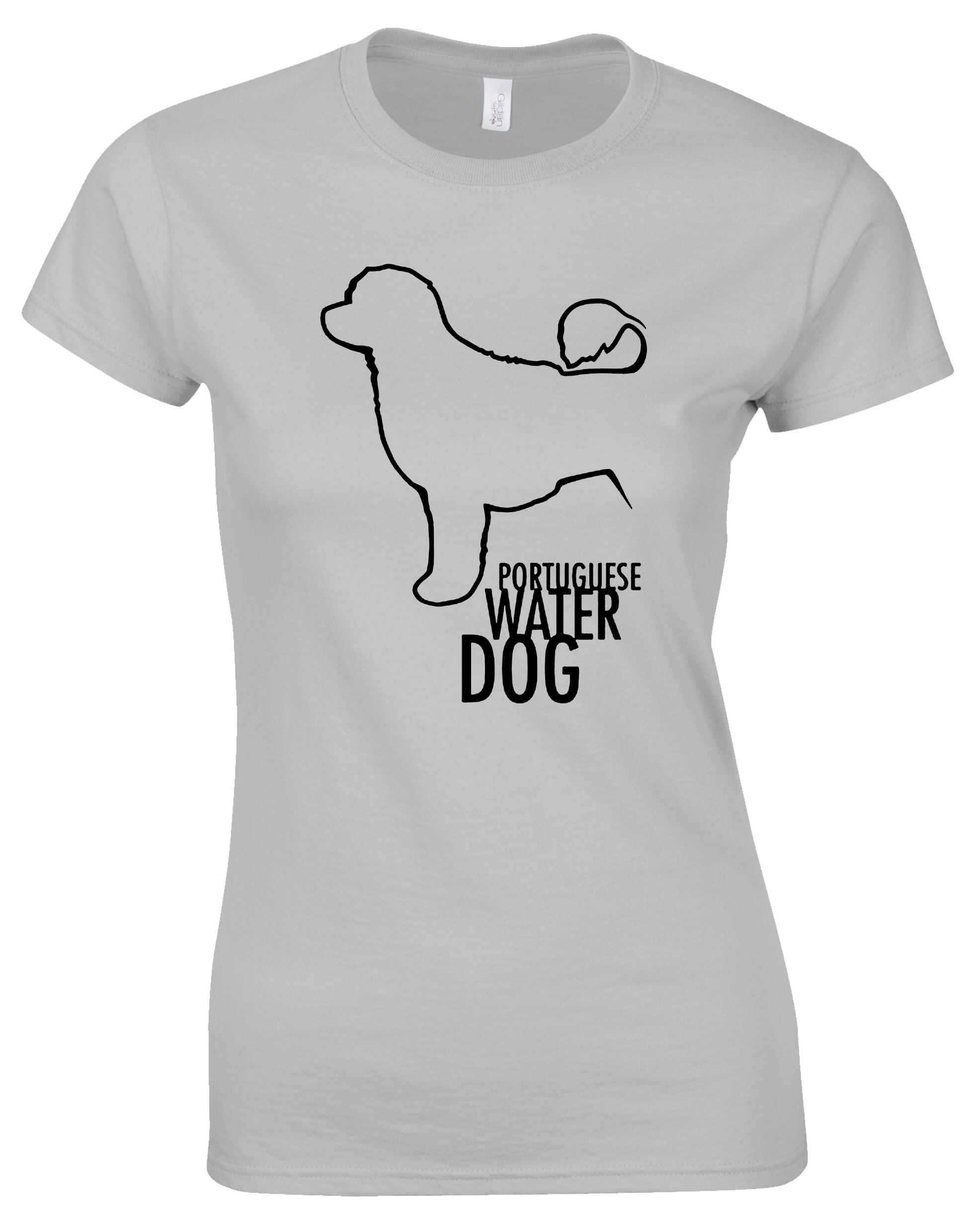 Female Portuguese Water Dog Roundneck T-shirt featuring an exclusive breed design, crafted from premium cotton for breathable, all-day comfort and a flattering feminine fit.