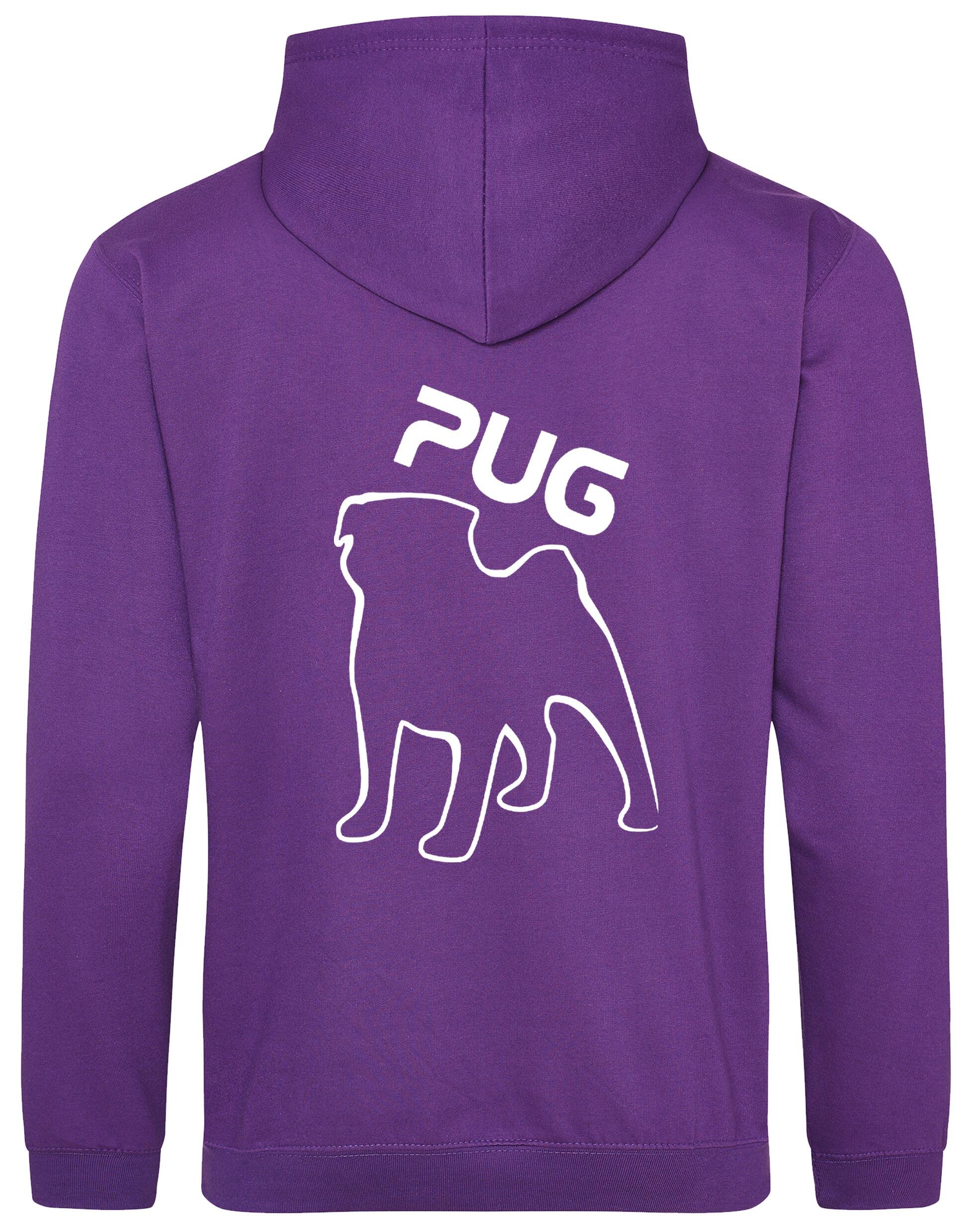 Unisex Pug (Outline) Design Pullover Hoodie featuring exclusive outline artwork, premium heavy-blend fabric with a brushed fleece interior, ribbed cuffs, a double-fabric hood, and a spacious kangaroo pocket for stylish comfort.