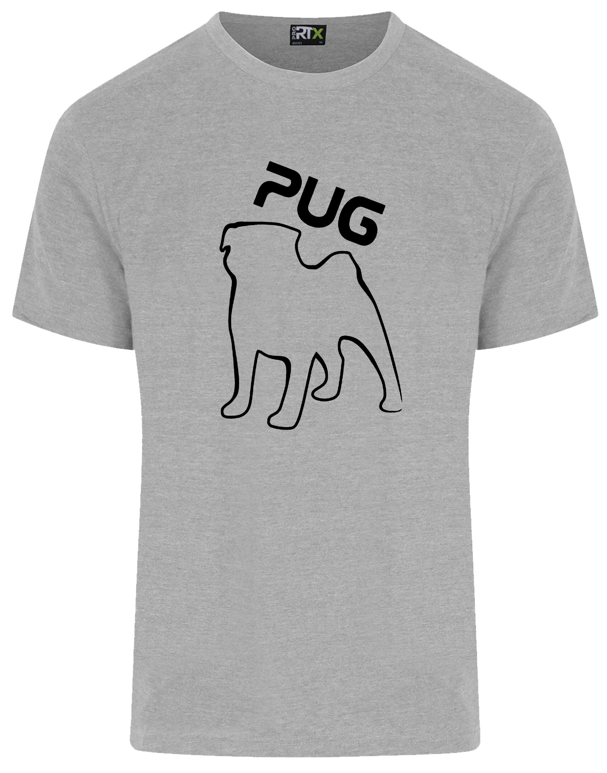 Unisex Pug (Outline) Roundneck T-shirt featuring exclusive outline artwork, crafted from premium breathable cotton for all-day comfort and a relaxed, stylish fit, perfect for Pug enthusiasts.