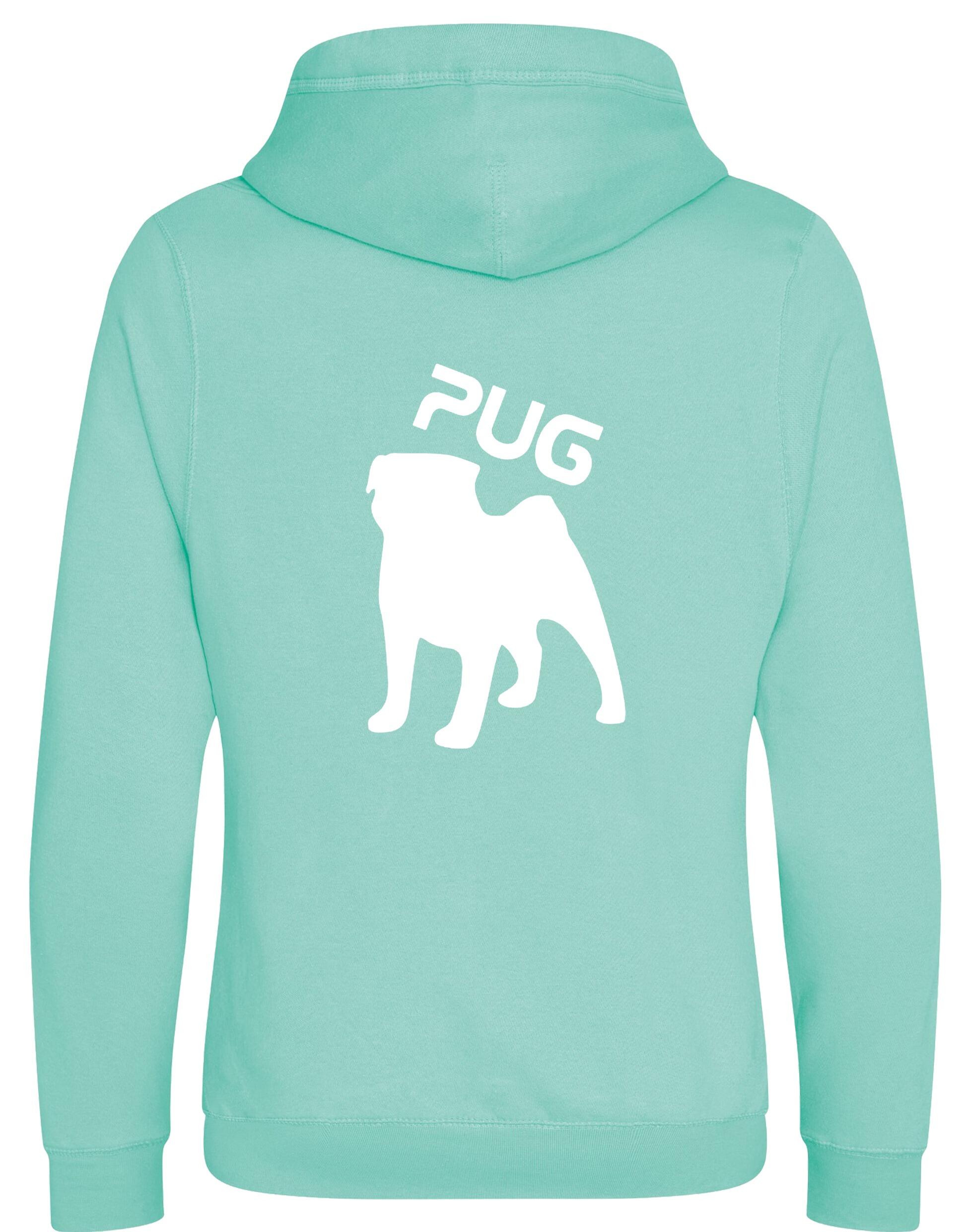 Unisex Pug (Silhouette) Crossneck Pullover Hoodie featuring exclusive silhouette artwork, crafted from premium heavy-blend fabric with a brushed fleece interior, a spacious kangaroo pocket, and a modern crossneck design for stylish comfort.
