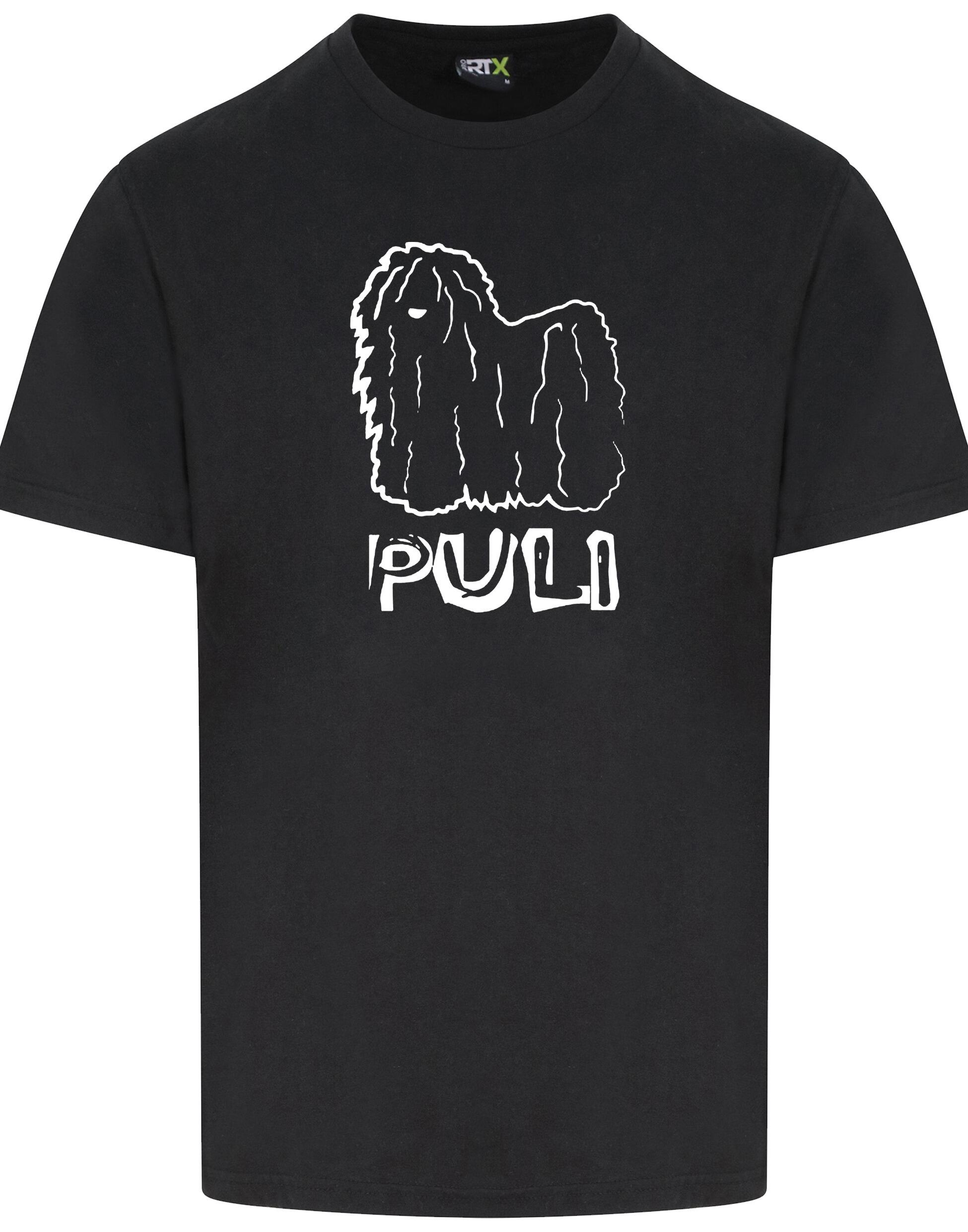 Unisex Hungarian Puli Roundneck T-shirt featuring exclusive breed-inspired artwork, crafted from premium breathable cotton for all-day comfort and a relaxed, stylish fit, perfect for Hungarian Puli enthusiasts.